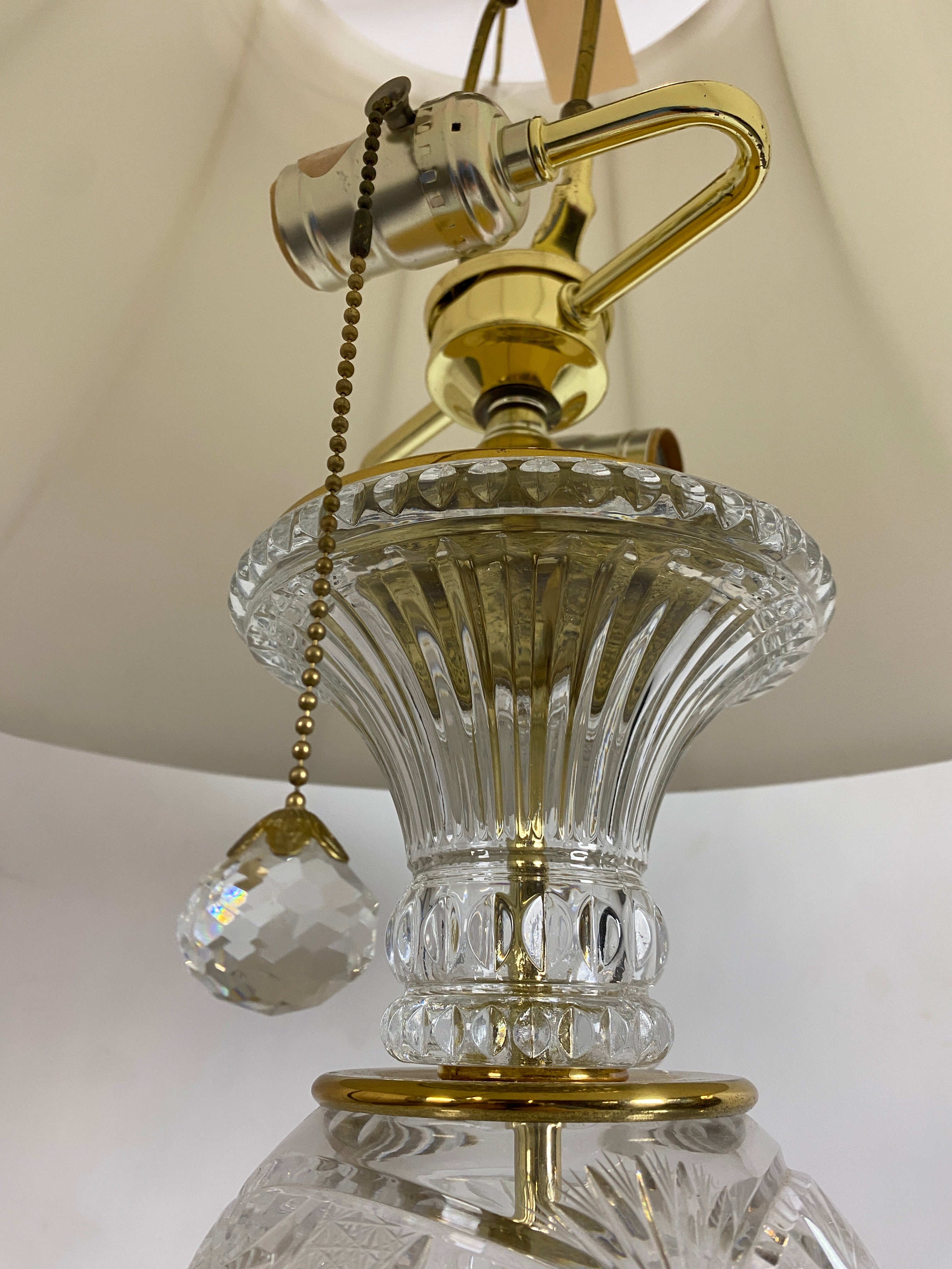 Large Crystal Pull String Lamp