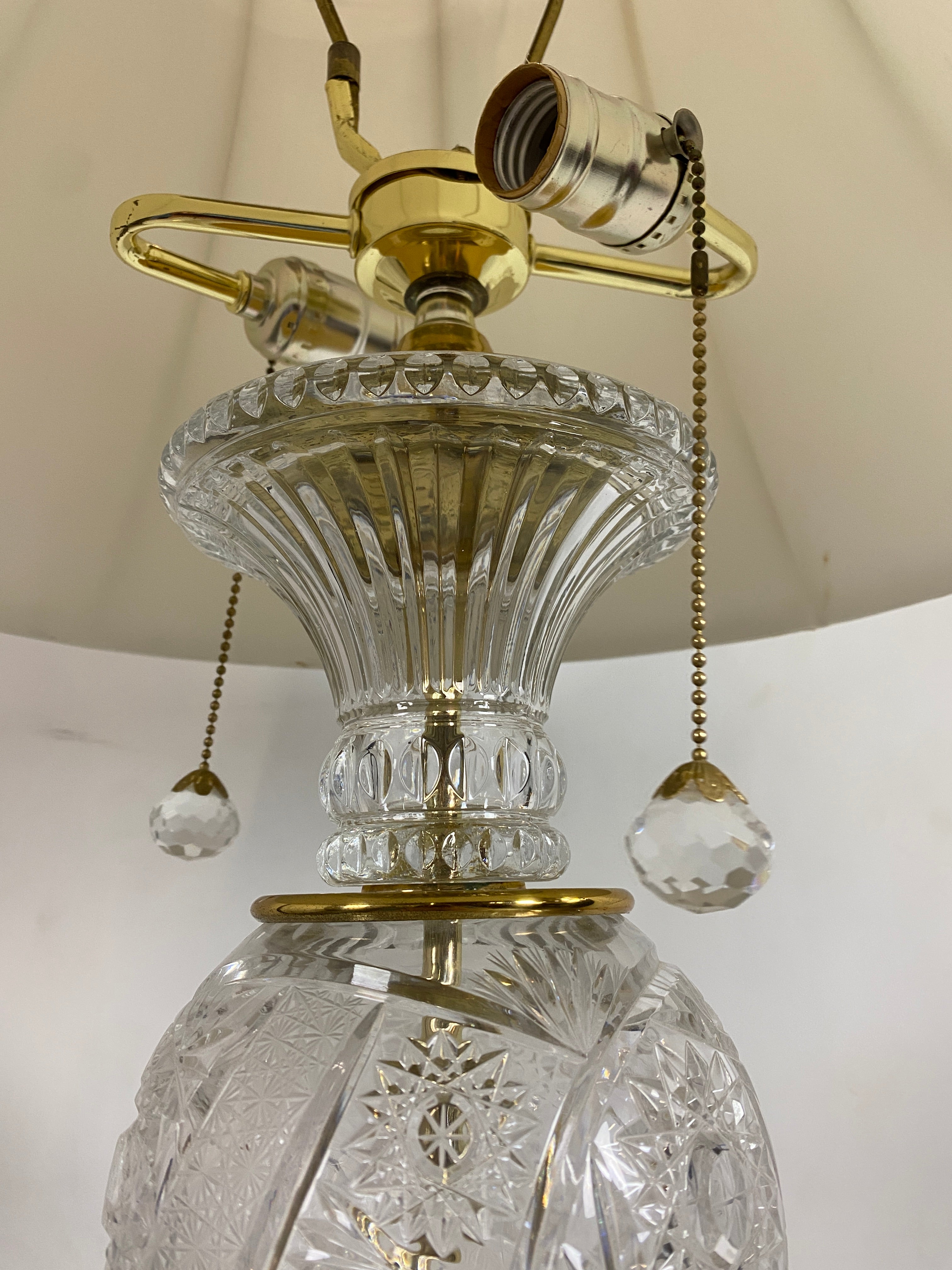 Large Crystal Pull String Lamp