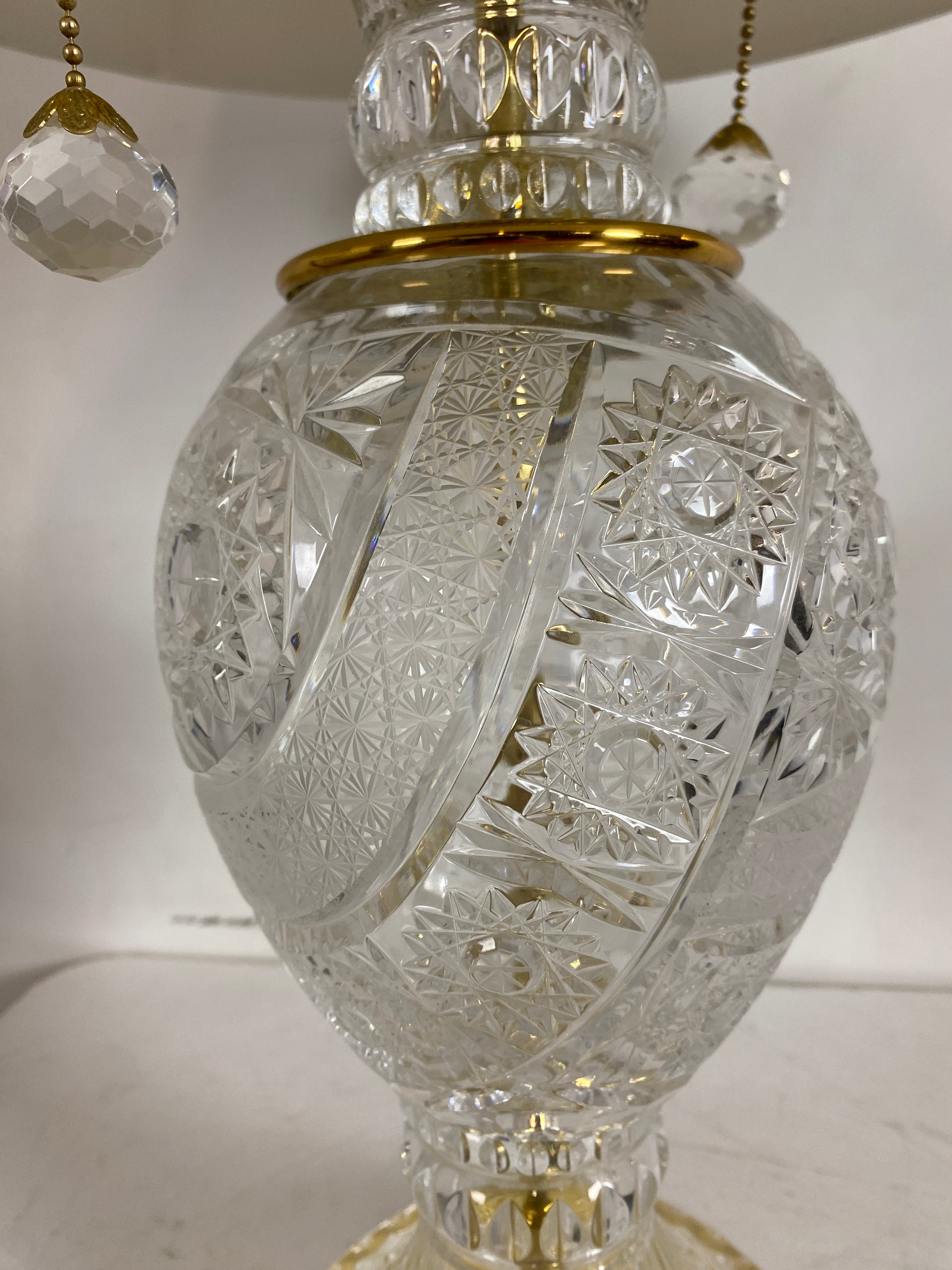 Large Crystal Pull String Lamp