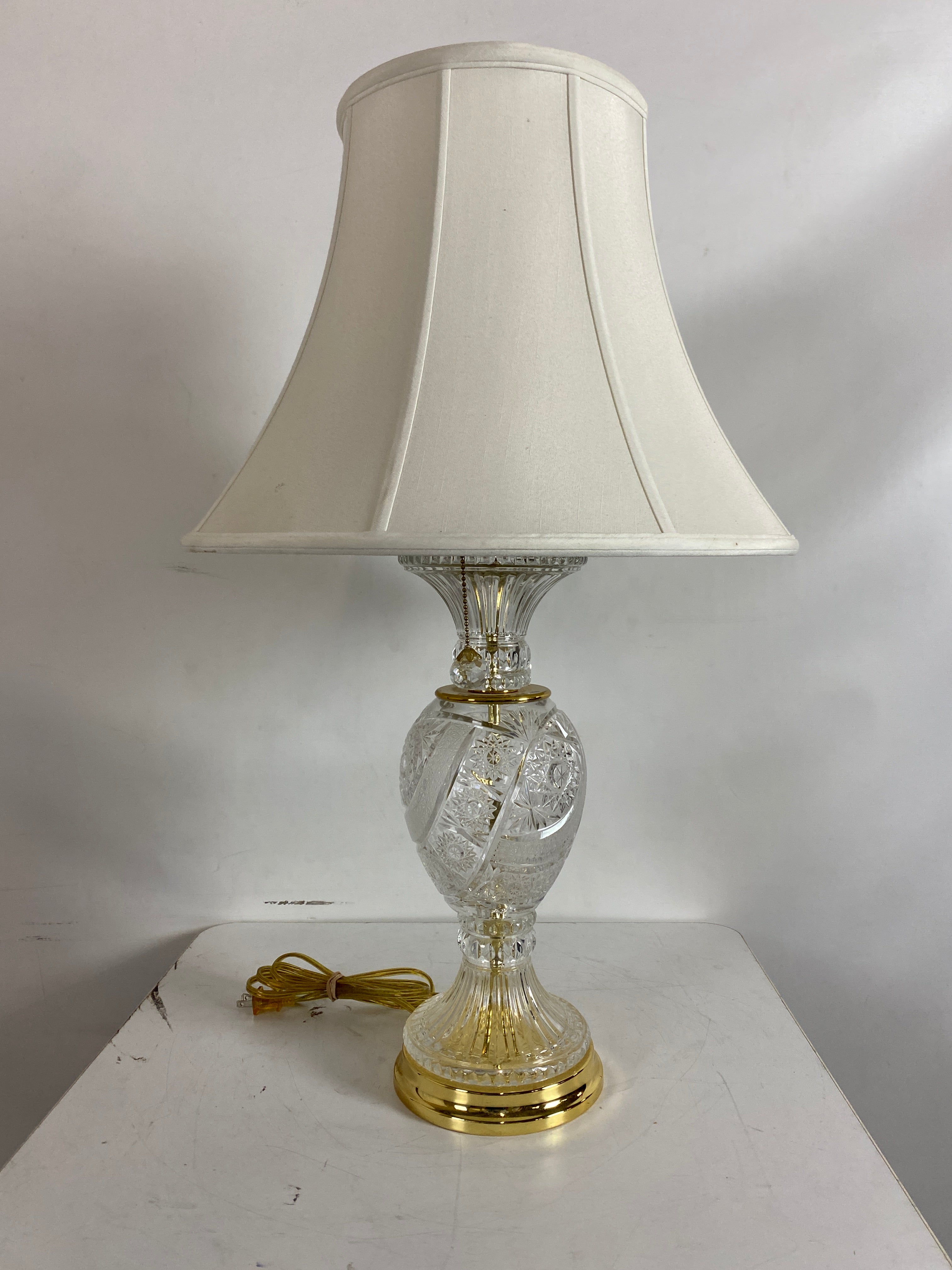 Large Crystal Pull String Lamp