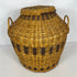 Large Round Patterned Wicker Basket w/ Handle Style #3