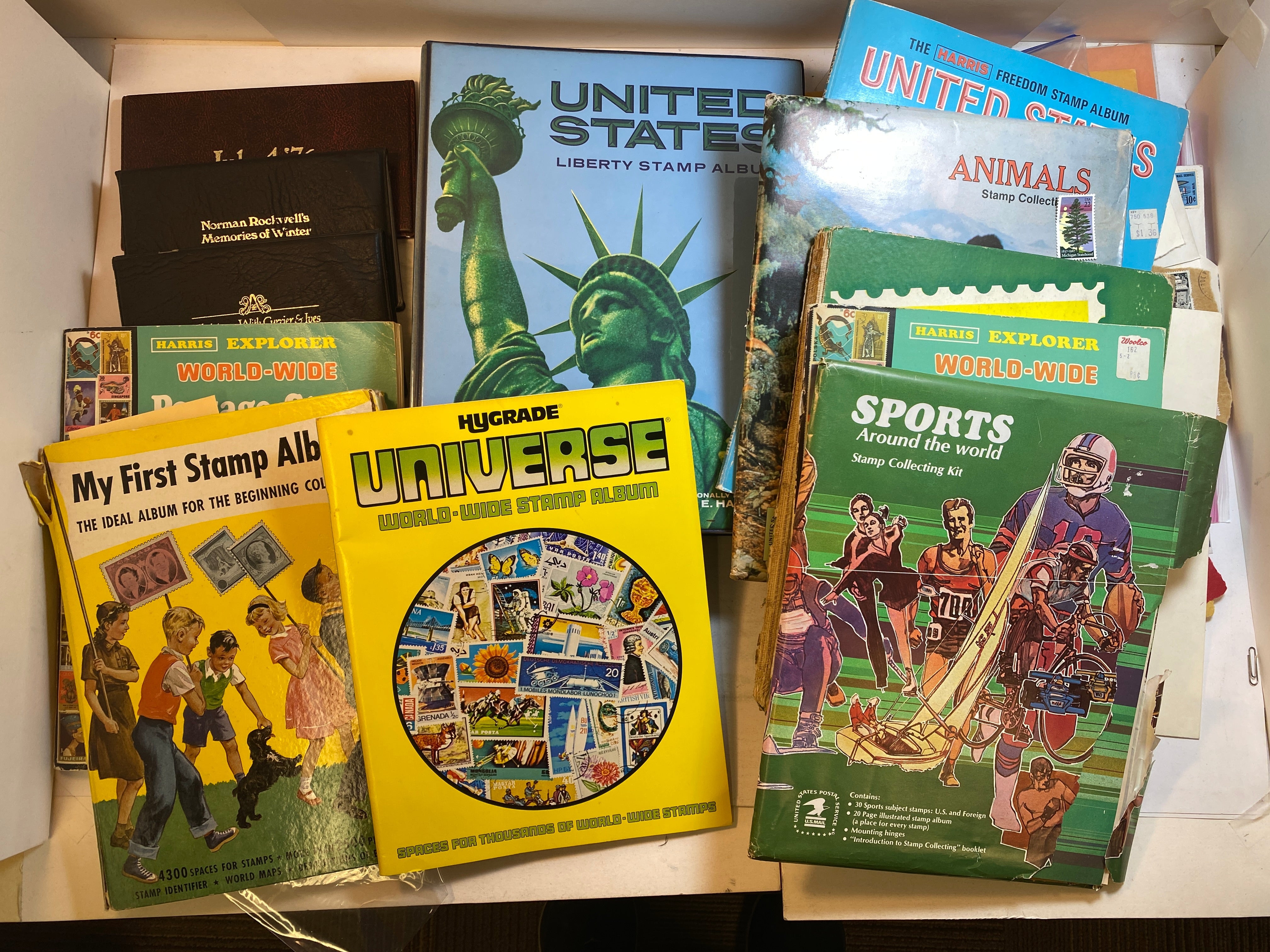 Large Stamp Collection with Many Vintage Albums