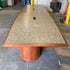 Large Wooden Edge Conference Table w/ Laminate Top and Outlet Placements
