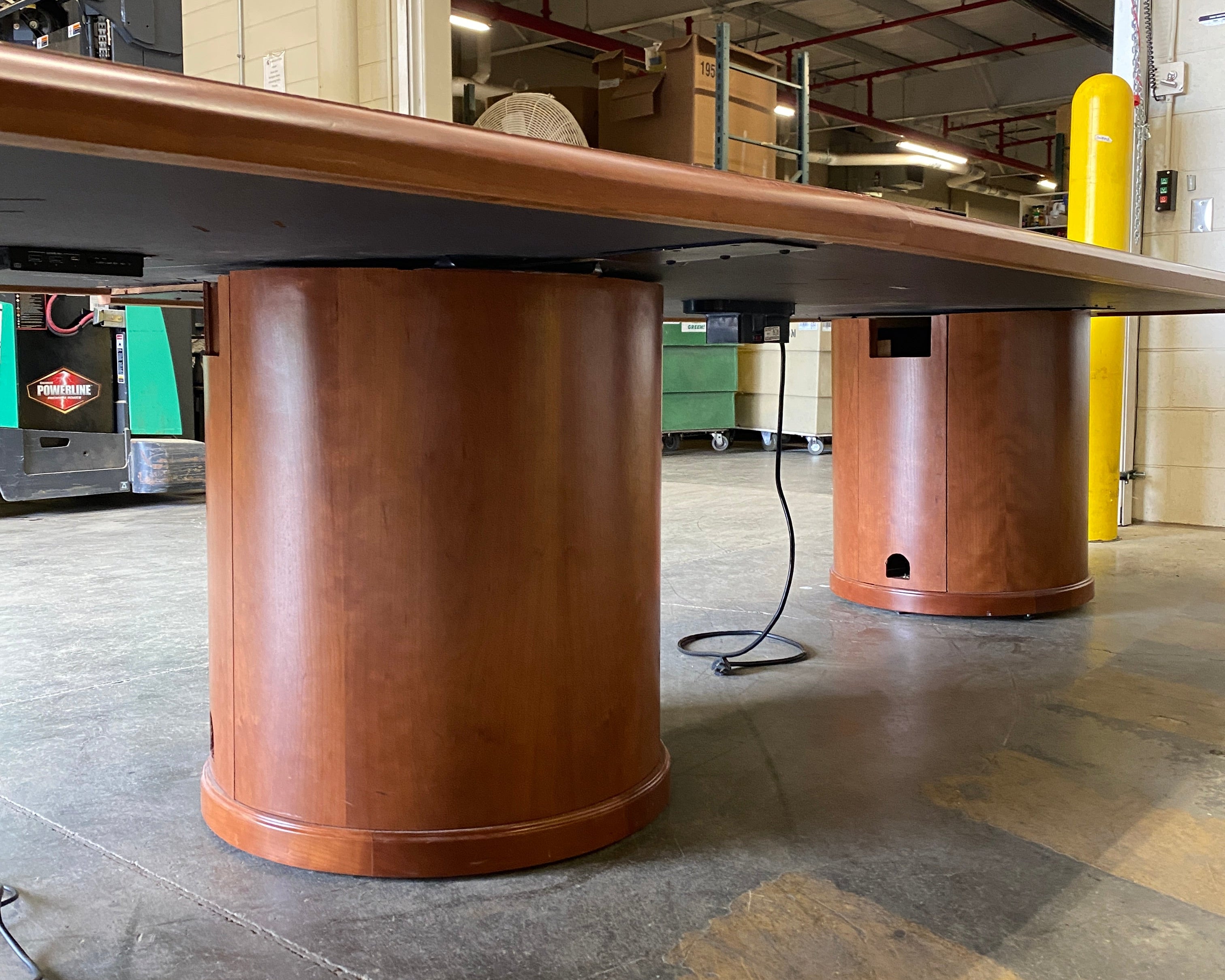 Large Wooden Edge Conference Table w/ Laminate Top and Outlet Placements