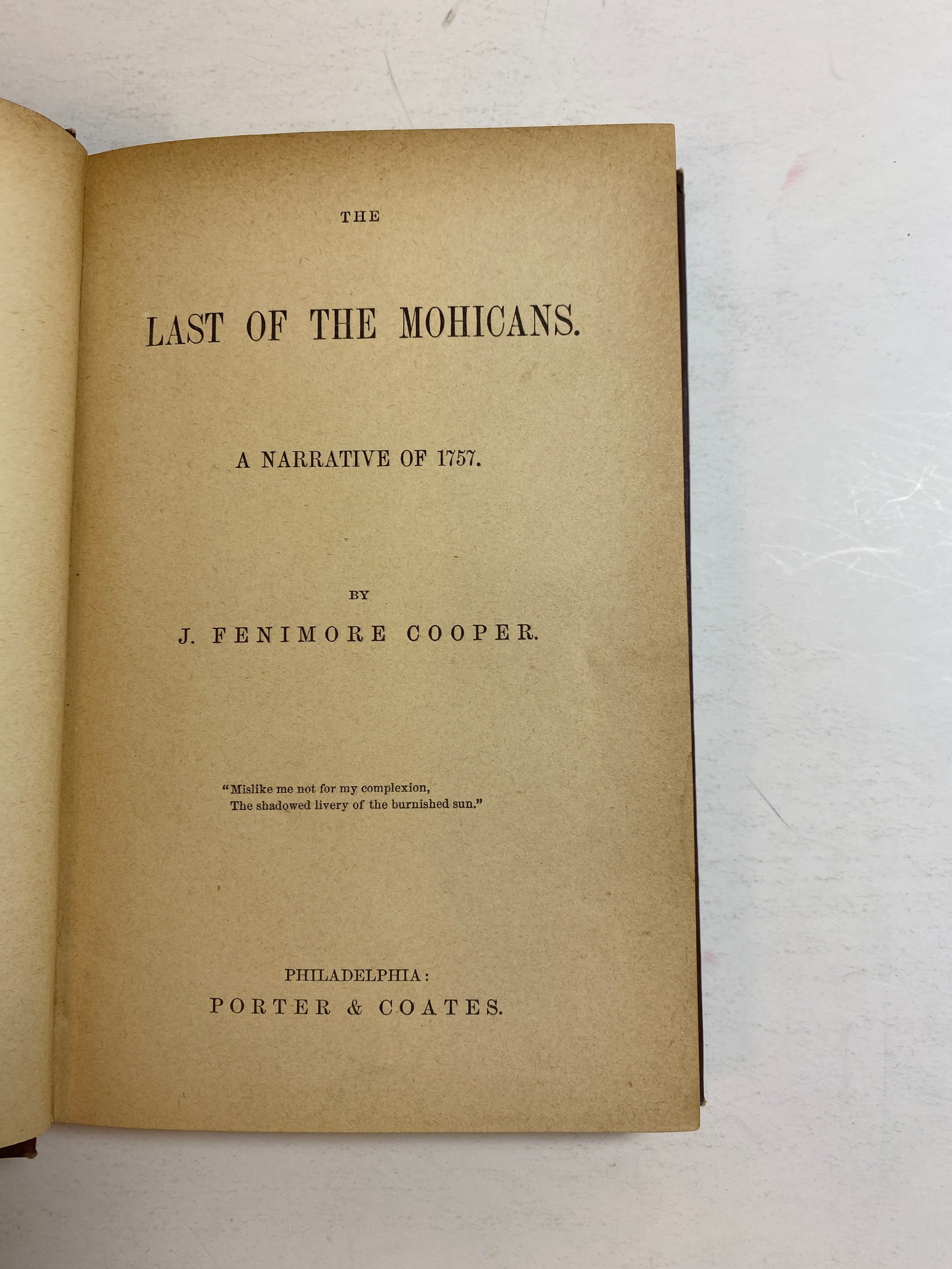 Last of the Mohicans J. Fenimore Cooper HC 1880s