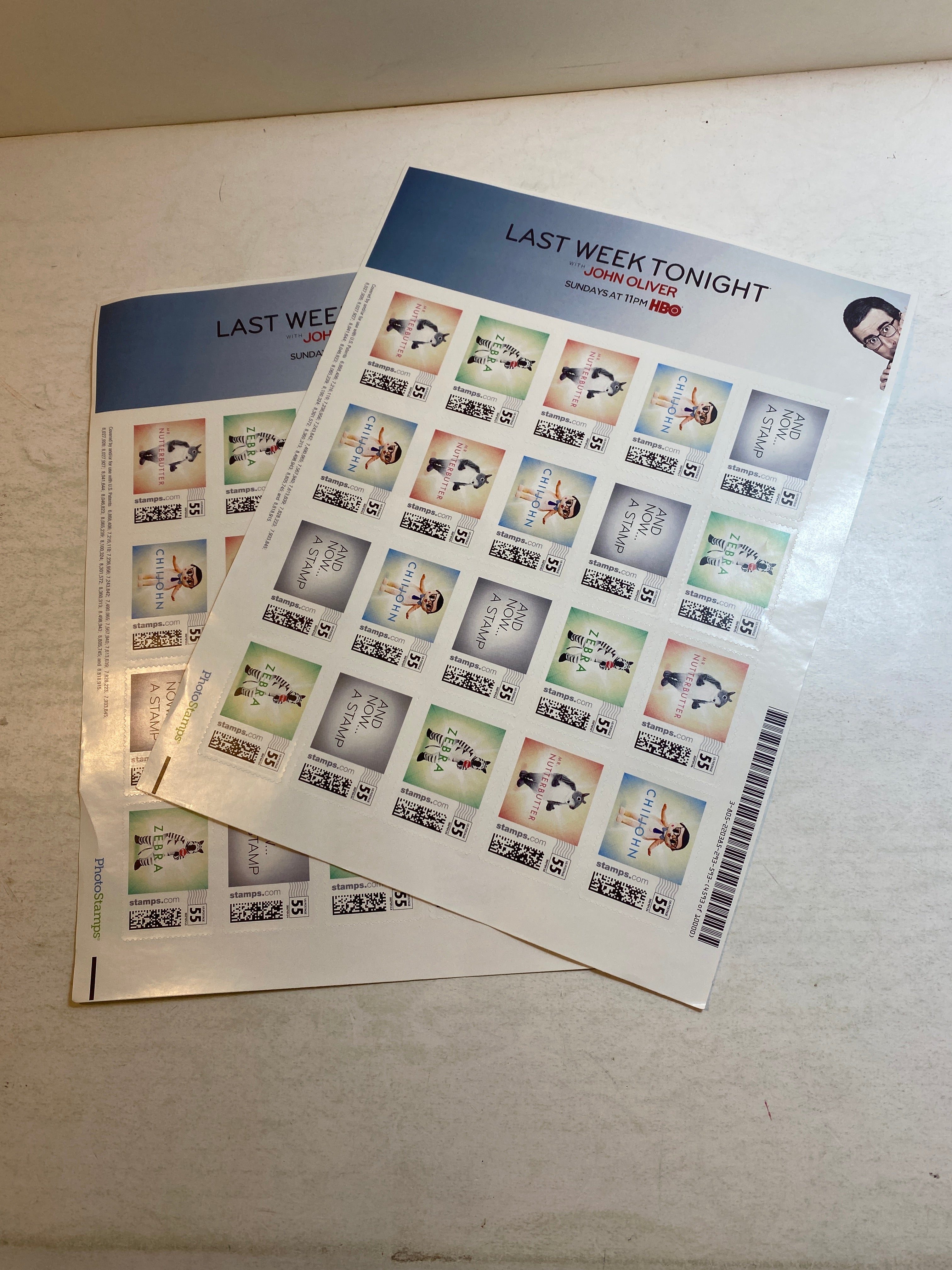 Last Week Tonight John Oliver Photo Stamp Sheets