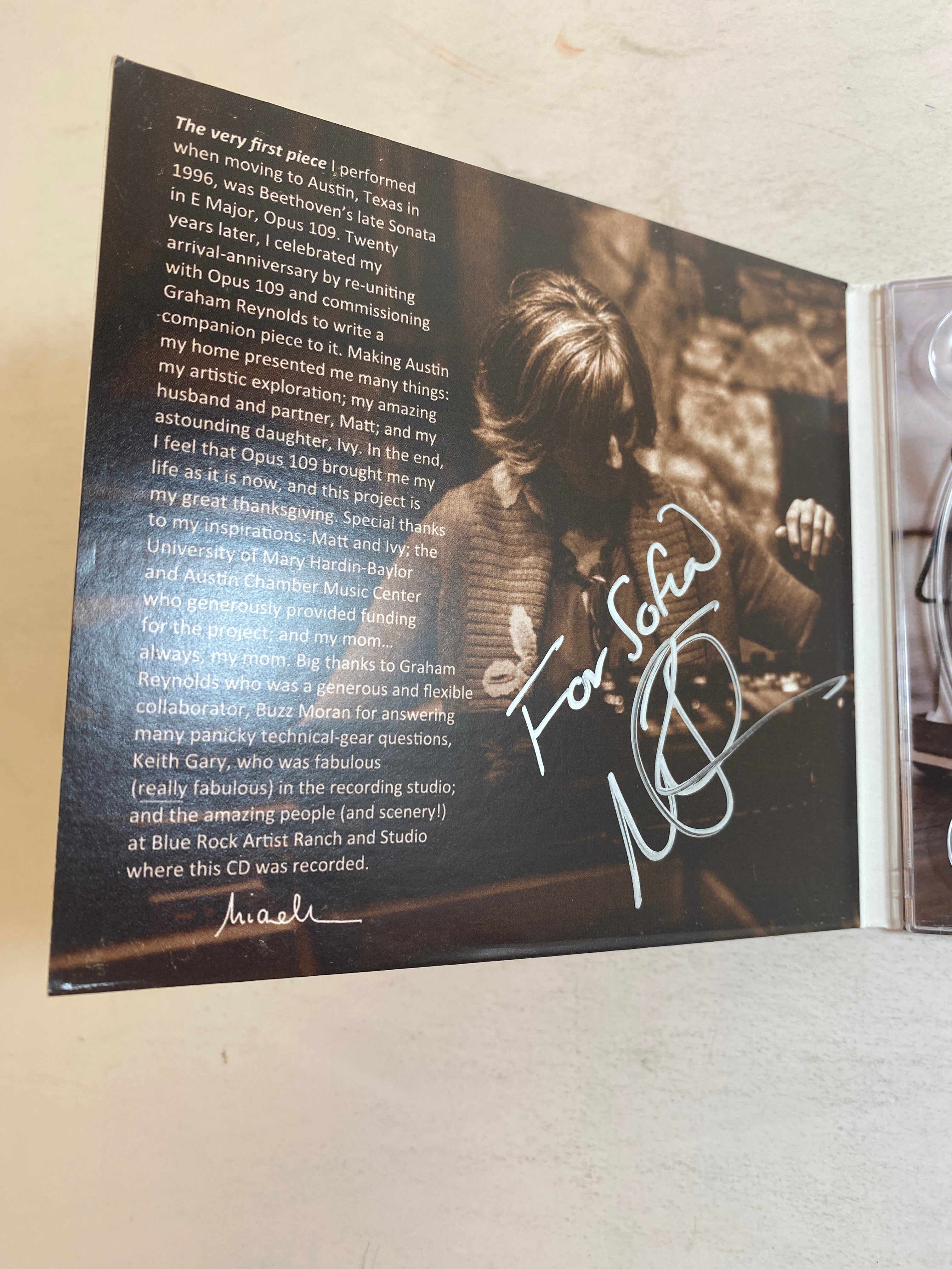 Late Show Beethoven Sonata Opus 109 Michelle Schumann CD *Signed*