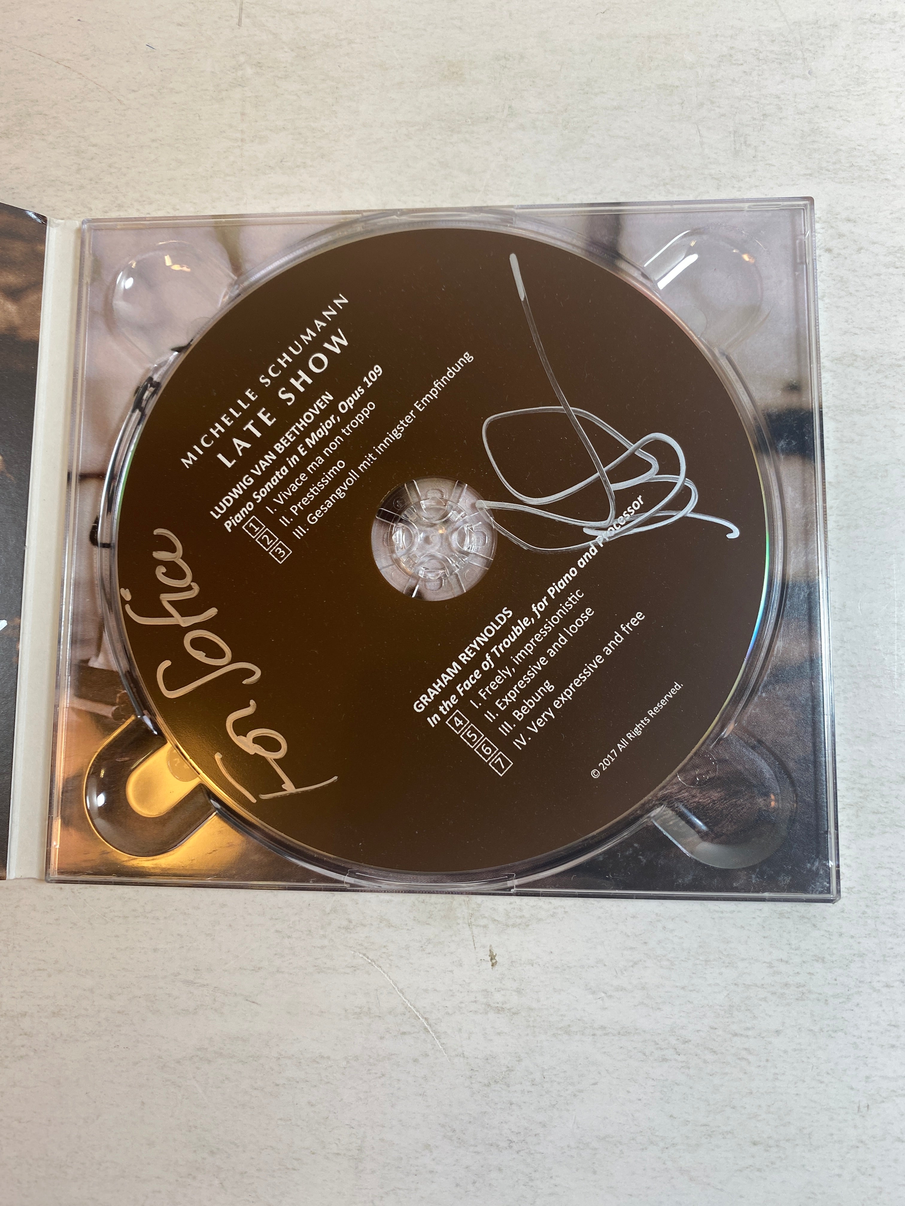 Late Show Beethoven Sonata Opus 109 Michelle Schumann CD *Signed*
