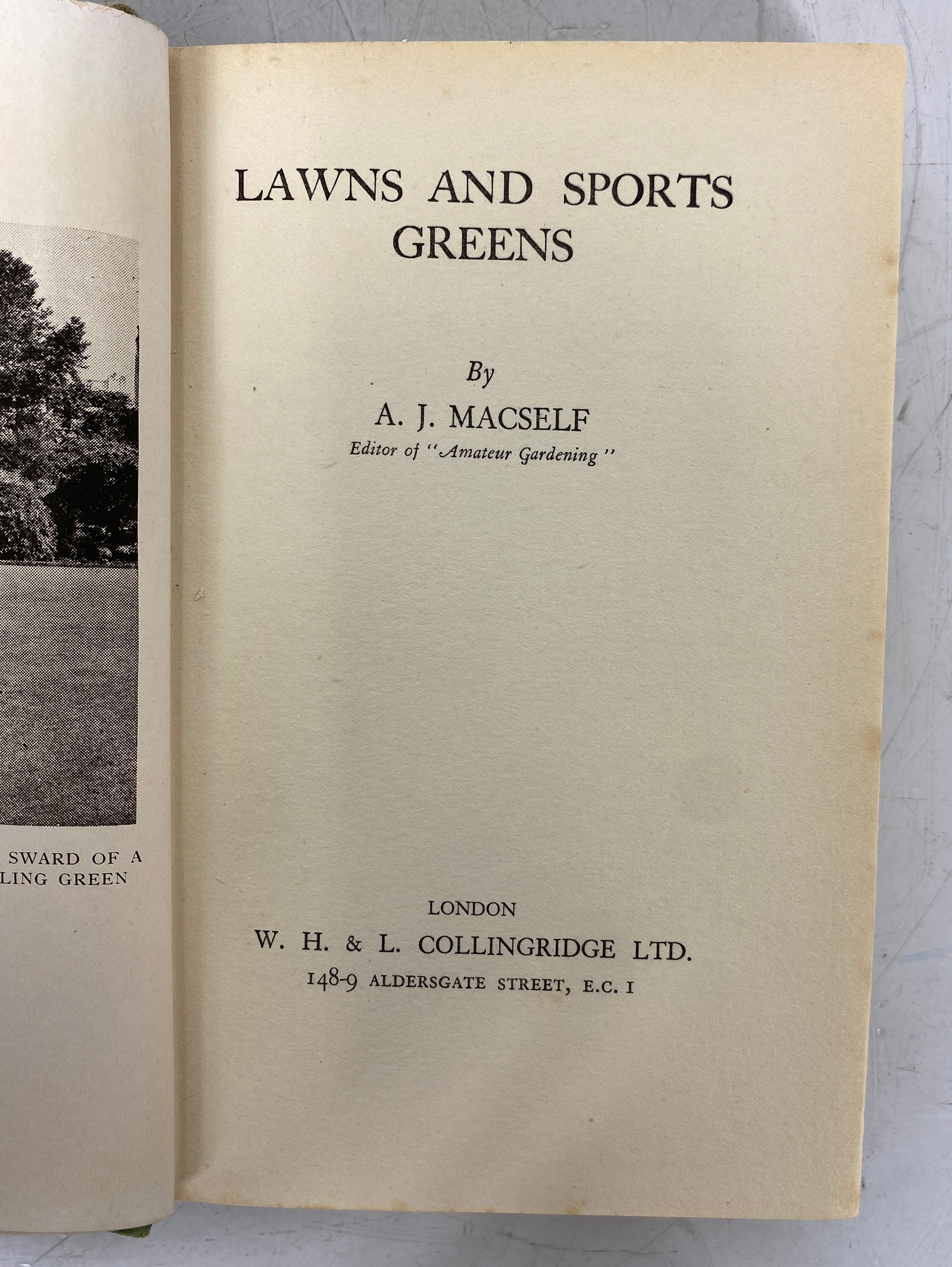 Lawns & Sports Greens by A.J. Macself c1947 Vintage HC