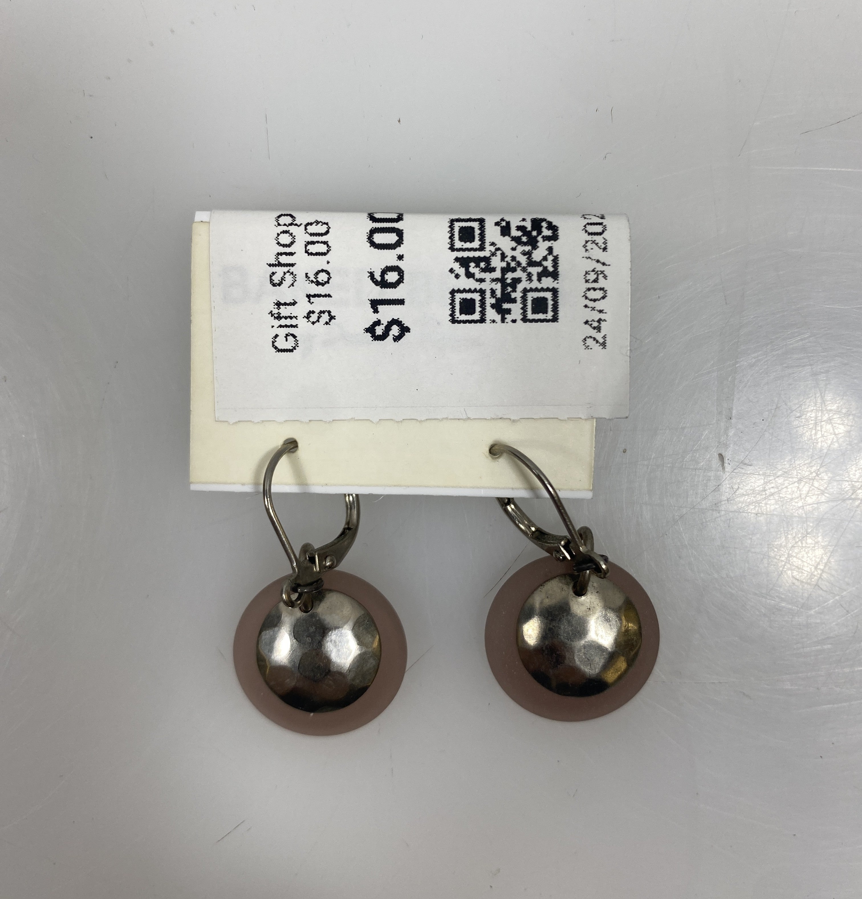 Layered Silicone and Textured Metal Earrings