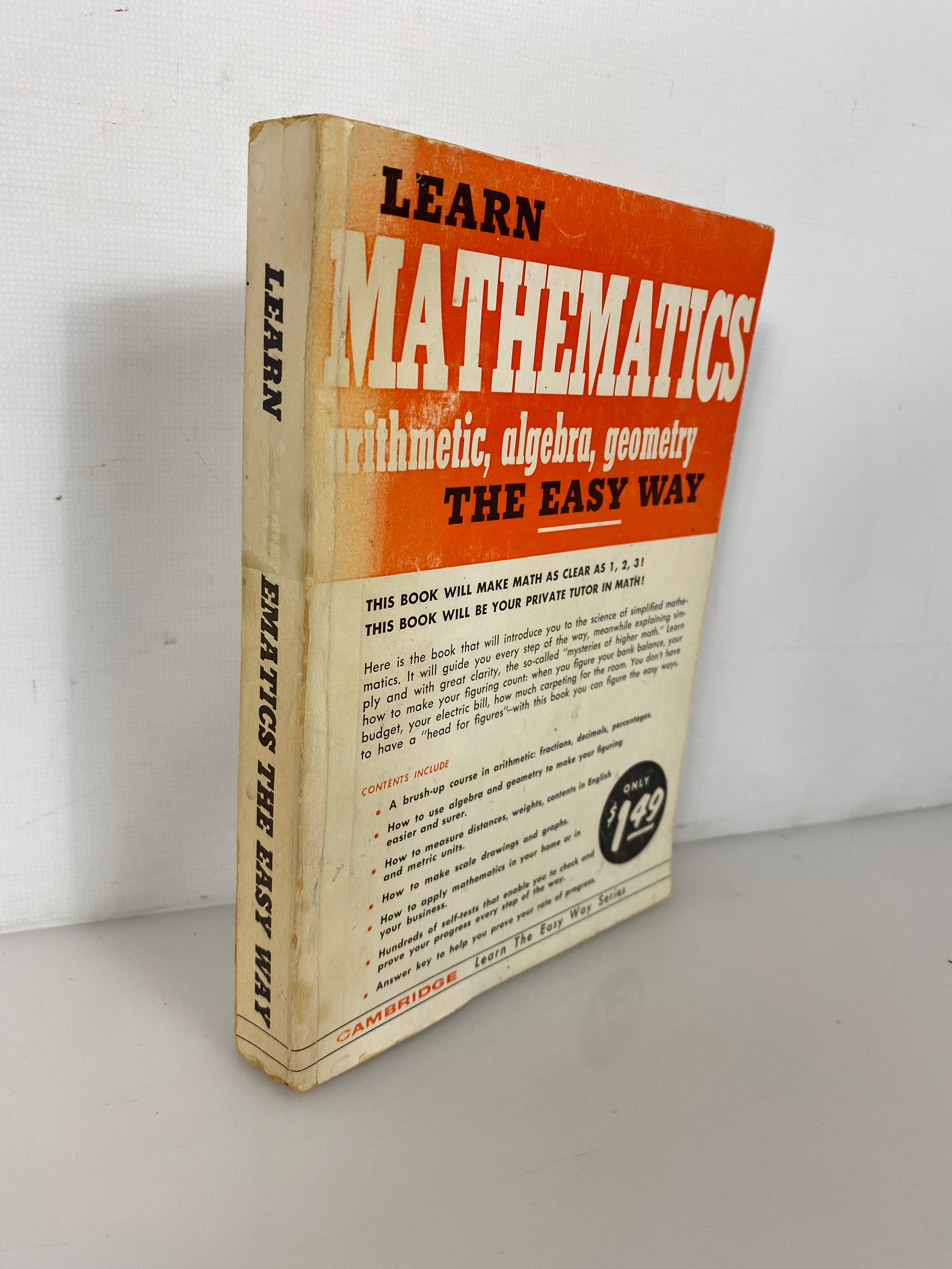 Learn Mathematics The Easy Way by Leonard Barker 1957 Vintage SC