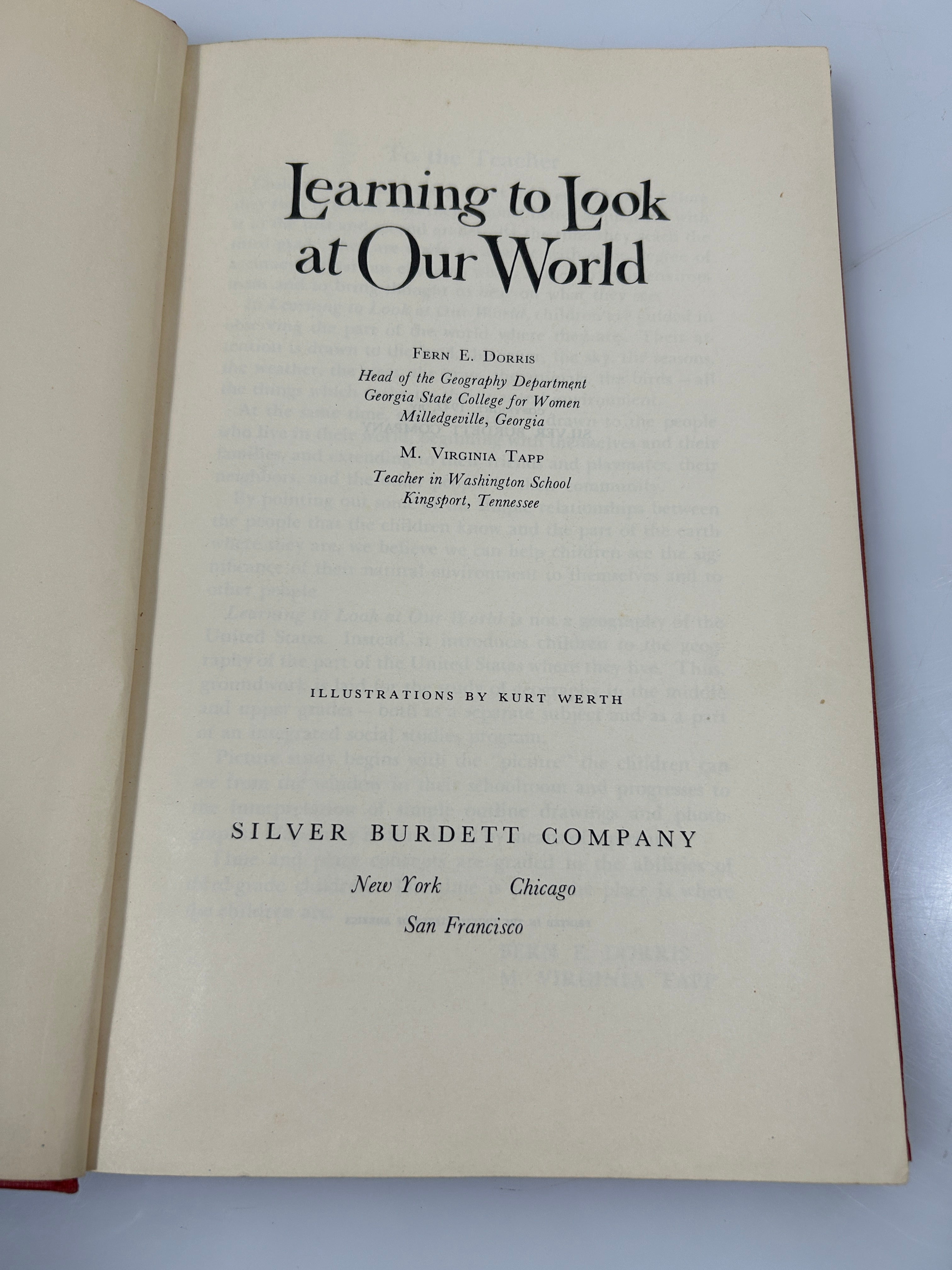 Learning to Look at Our World Fern E Dorris & M. Virginia Tapp Silver Burdett 1942