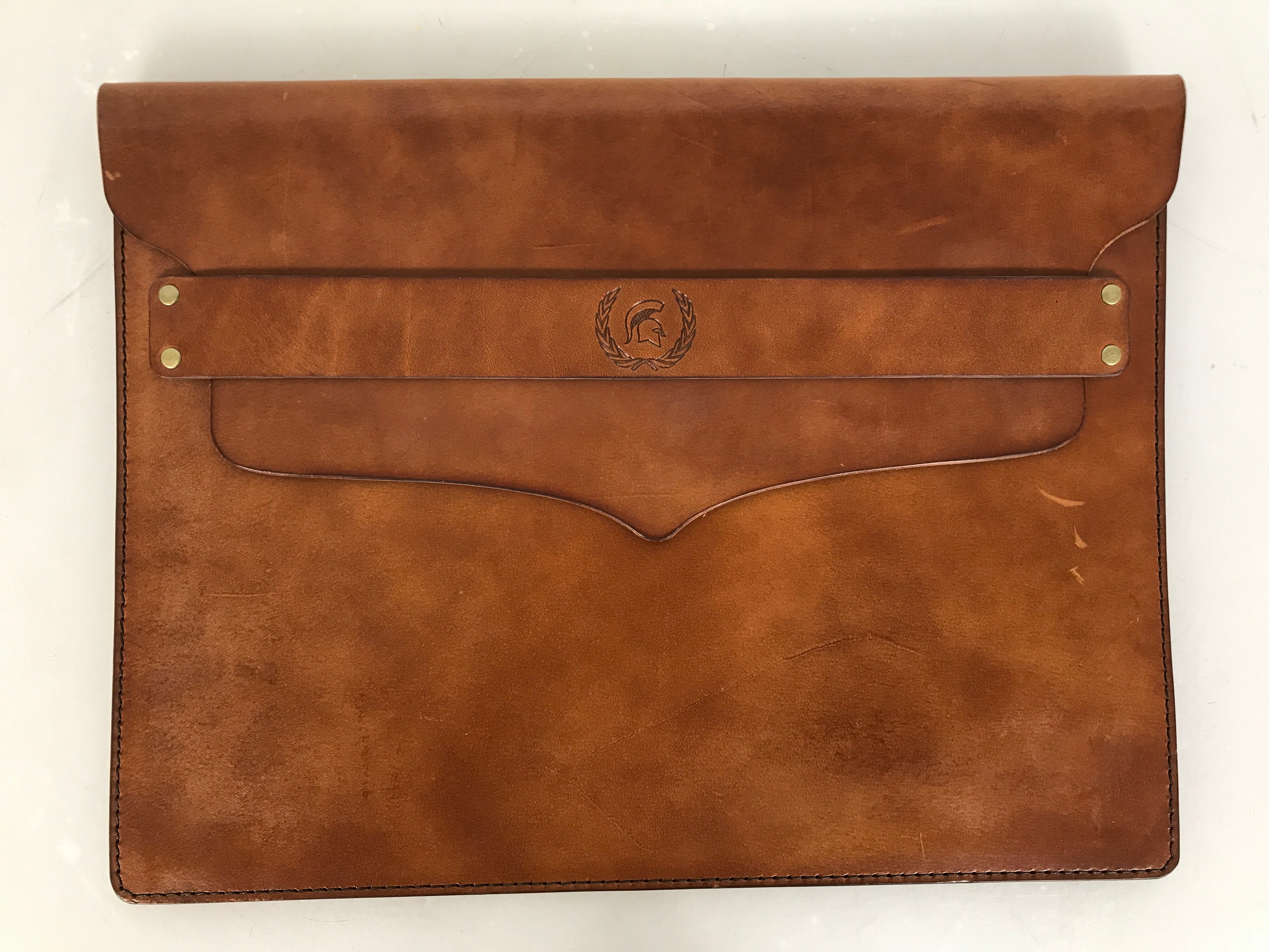 Leather Spartan Head Document Case