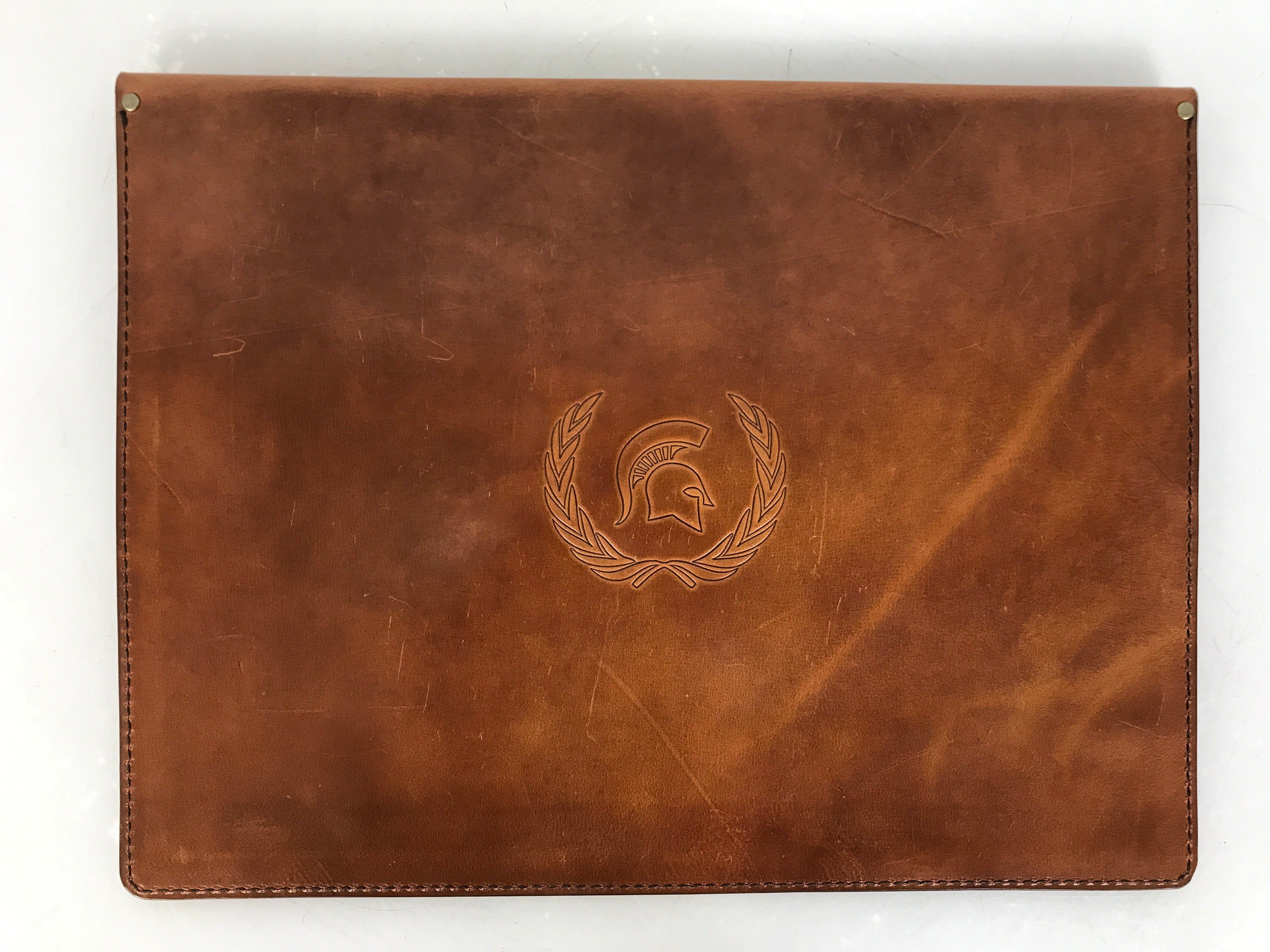 Leather Spartan Head Document Case
