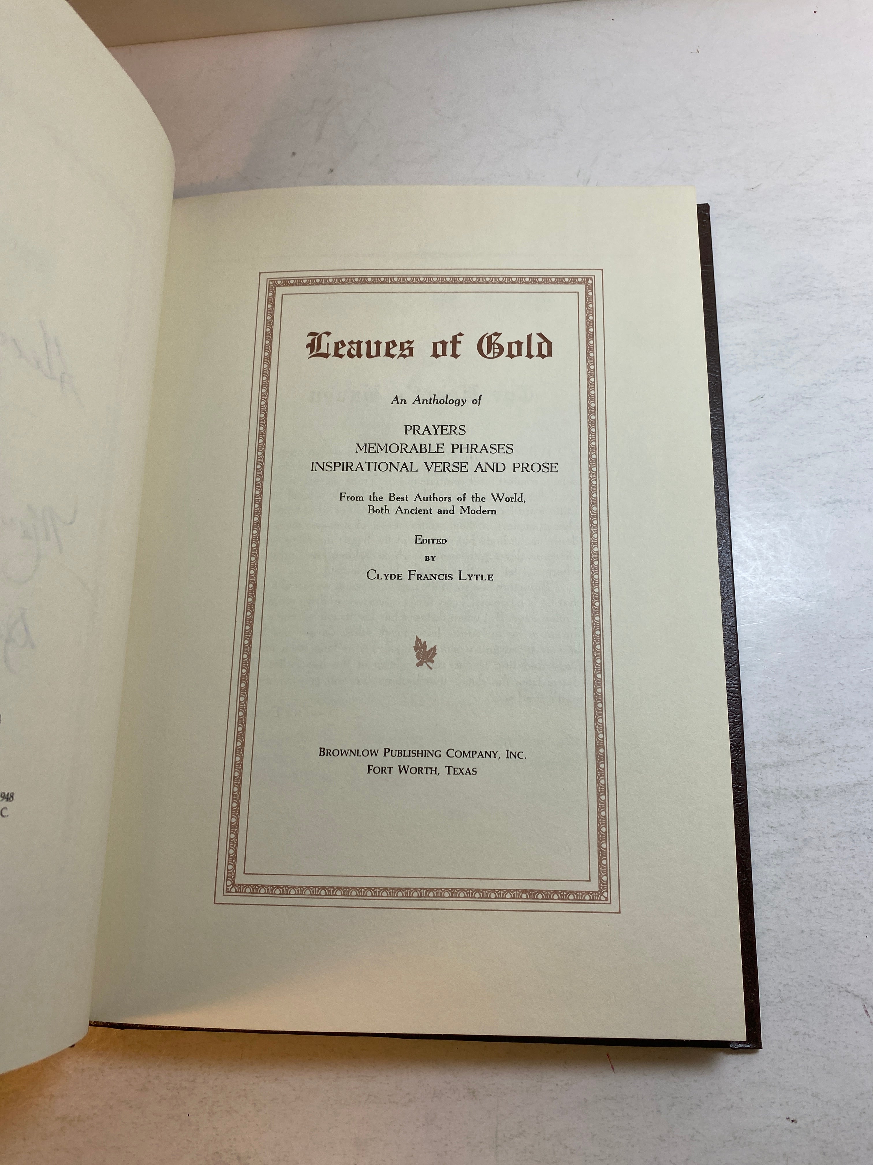 Leaves of Gold Anthology of Prayers HC 1989