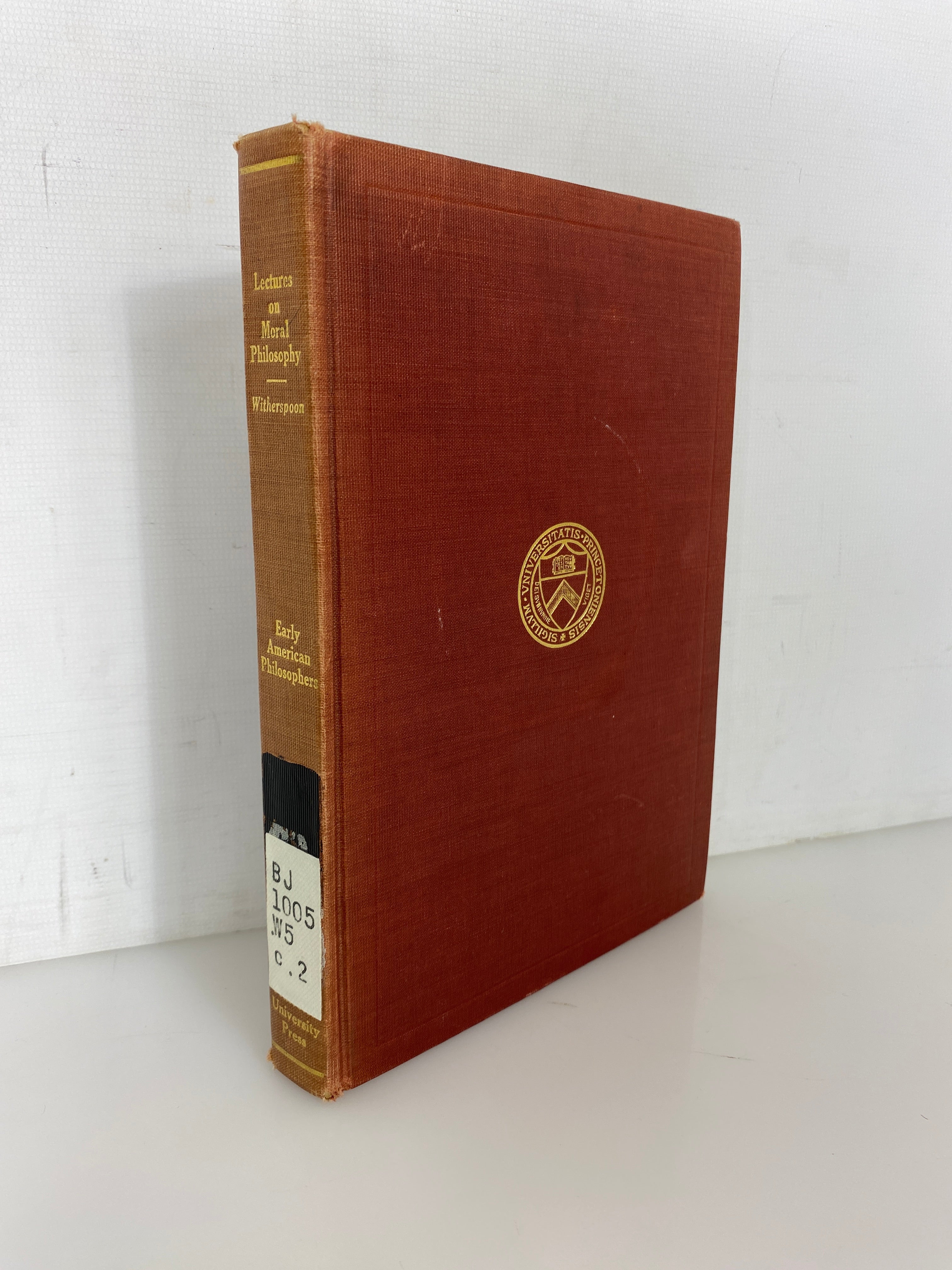 Lectures on Moral Philosophy by John Witherspoon 1912 Antique Ex-Library HC