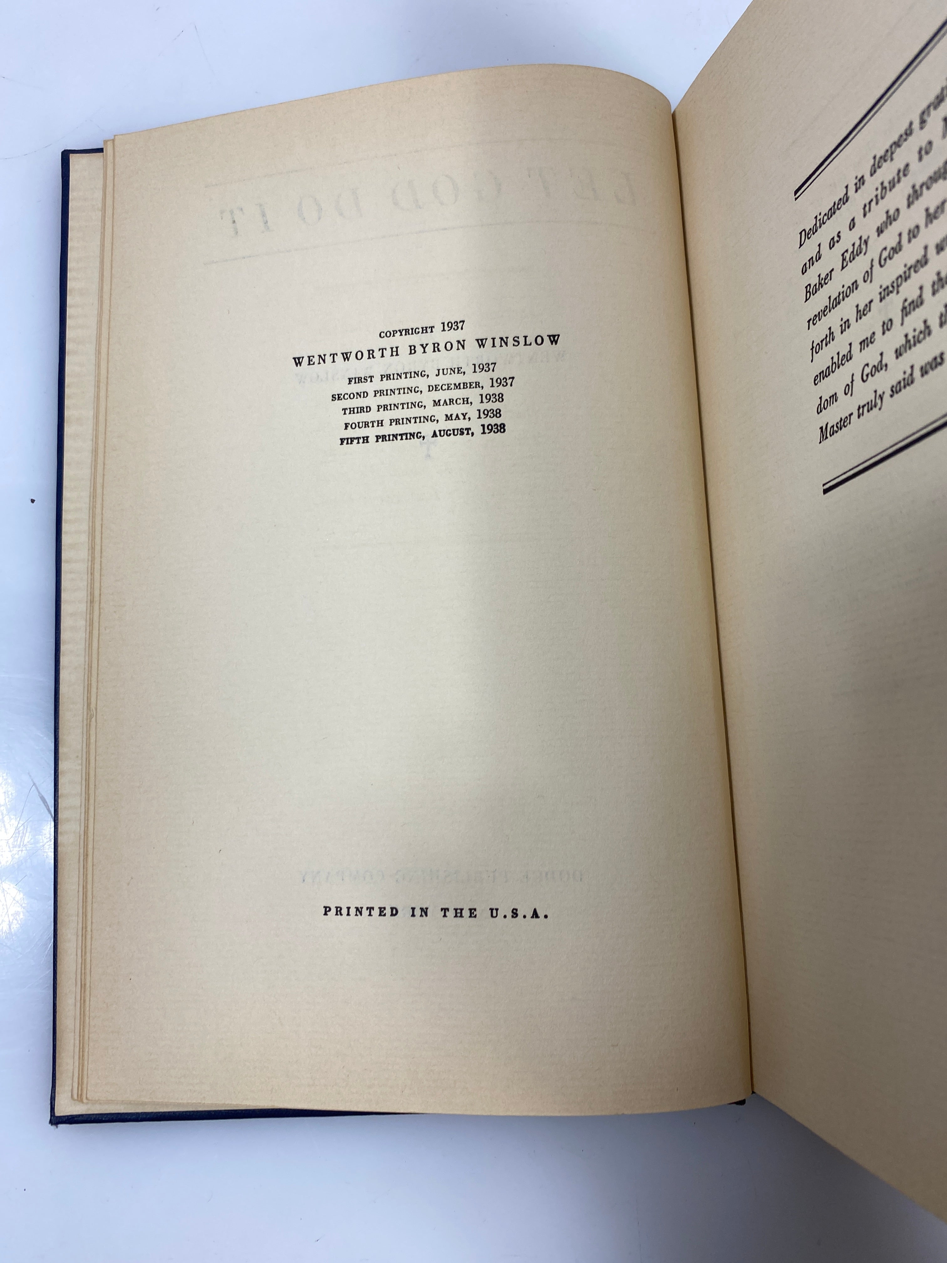 Let God Do It by Winslow Dodge Publishing 1938 HC