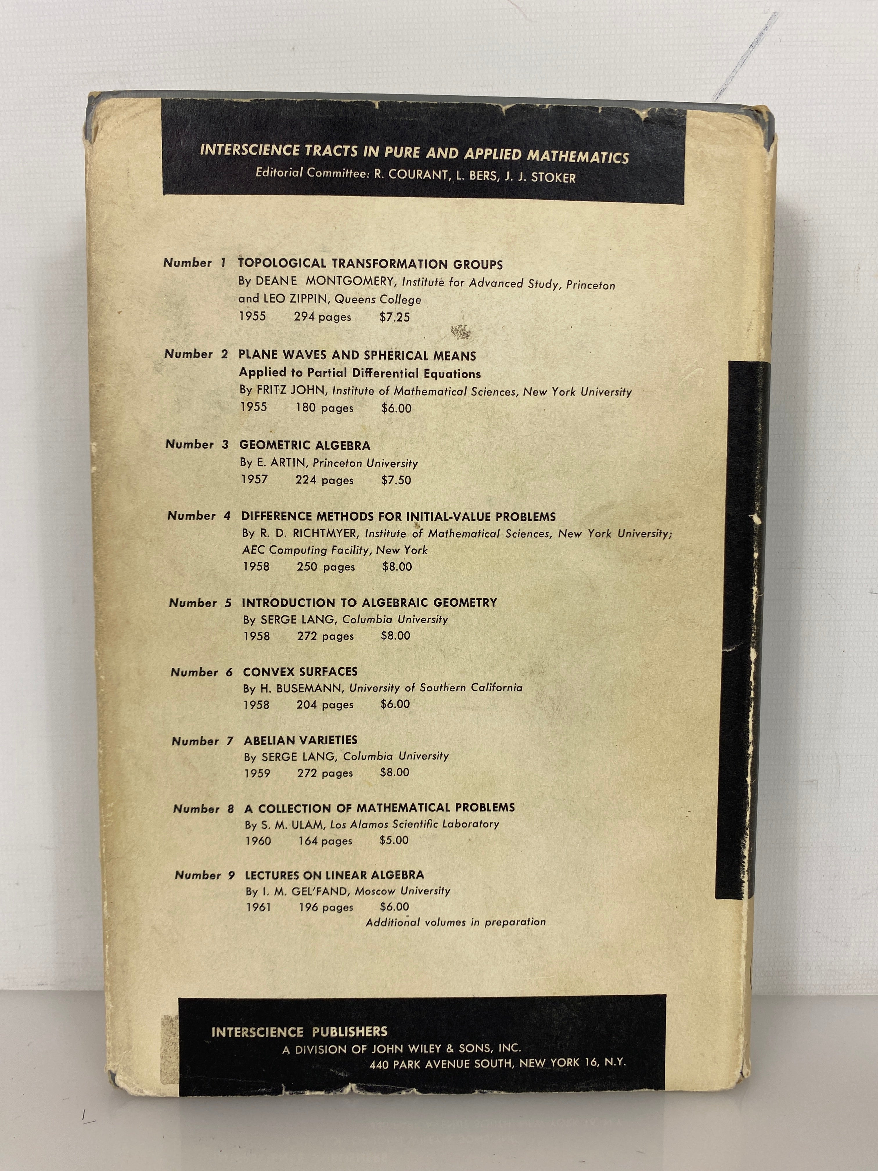 Lie Algebras by Nathan Jacobson 1962 Interscience Tracts 10 HC DJ