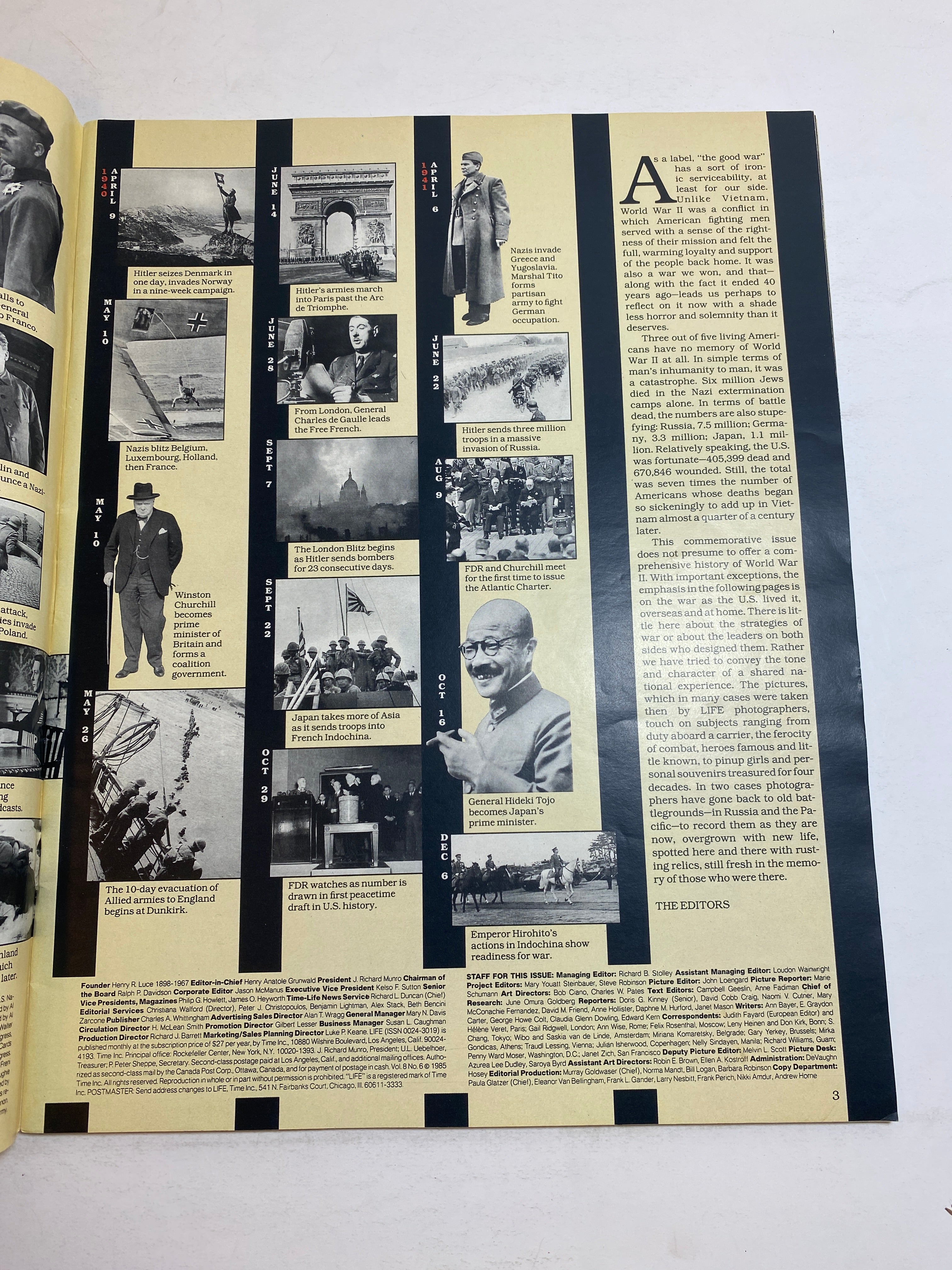 Life Magazine World War II Spring and Summer 1985