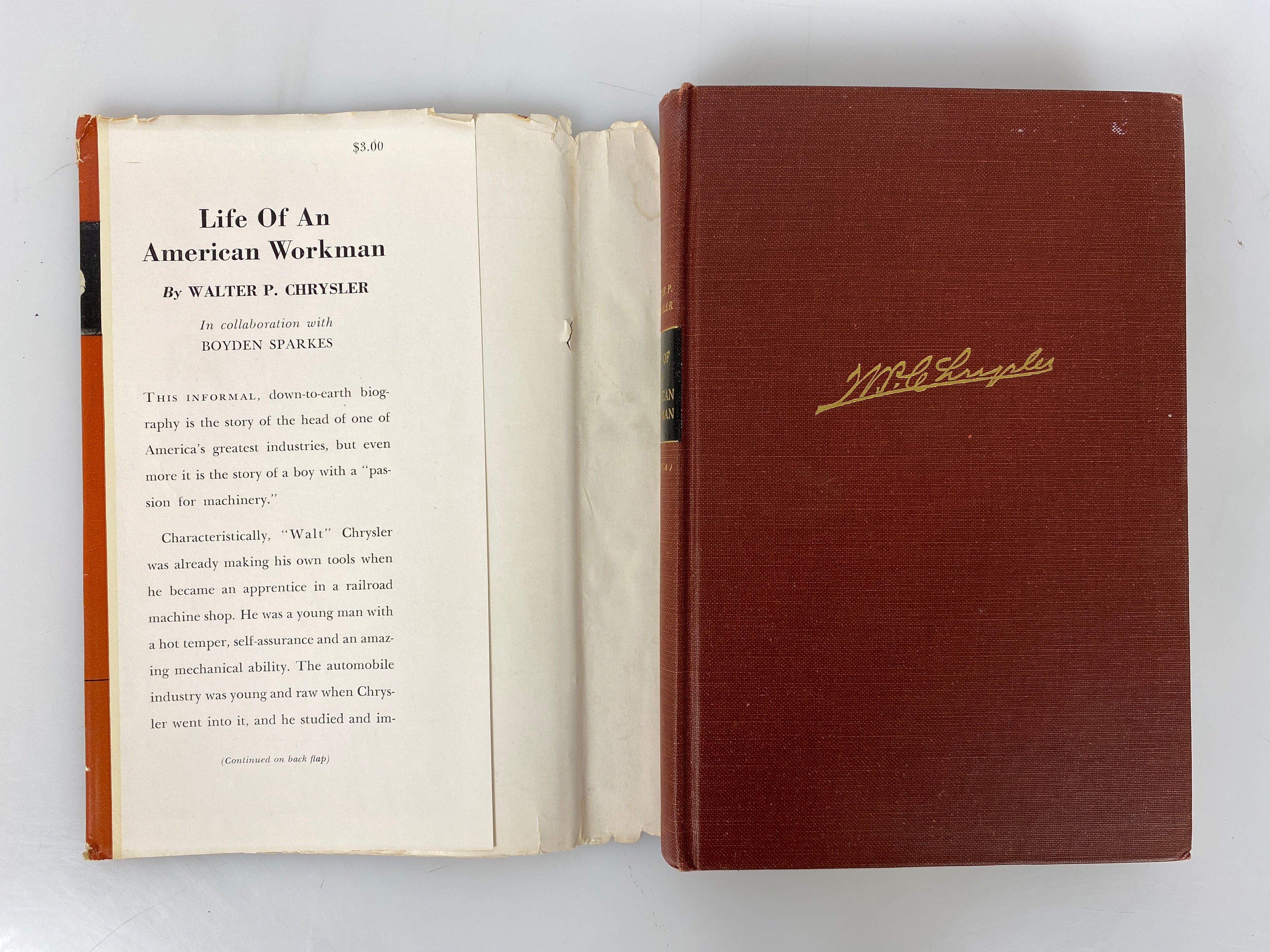 Life of an American Workman by Walter Chrysler 1950 Vintage HC DJ