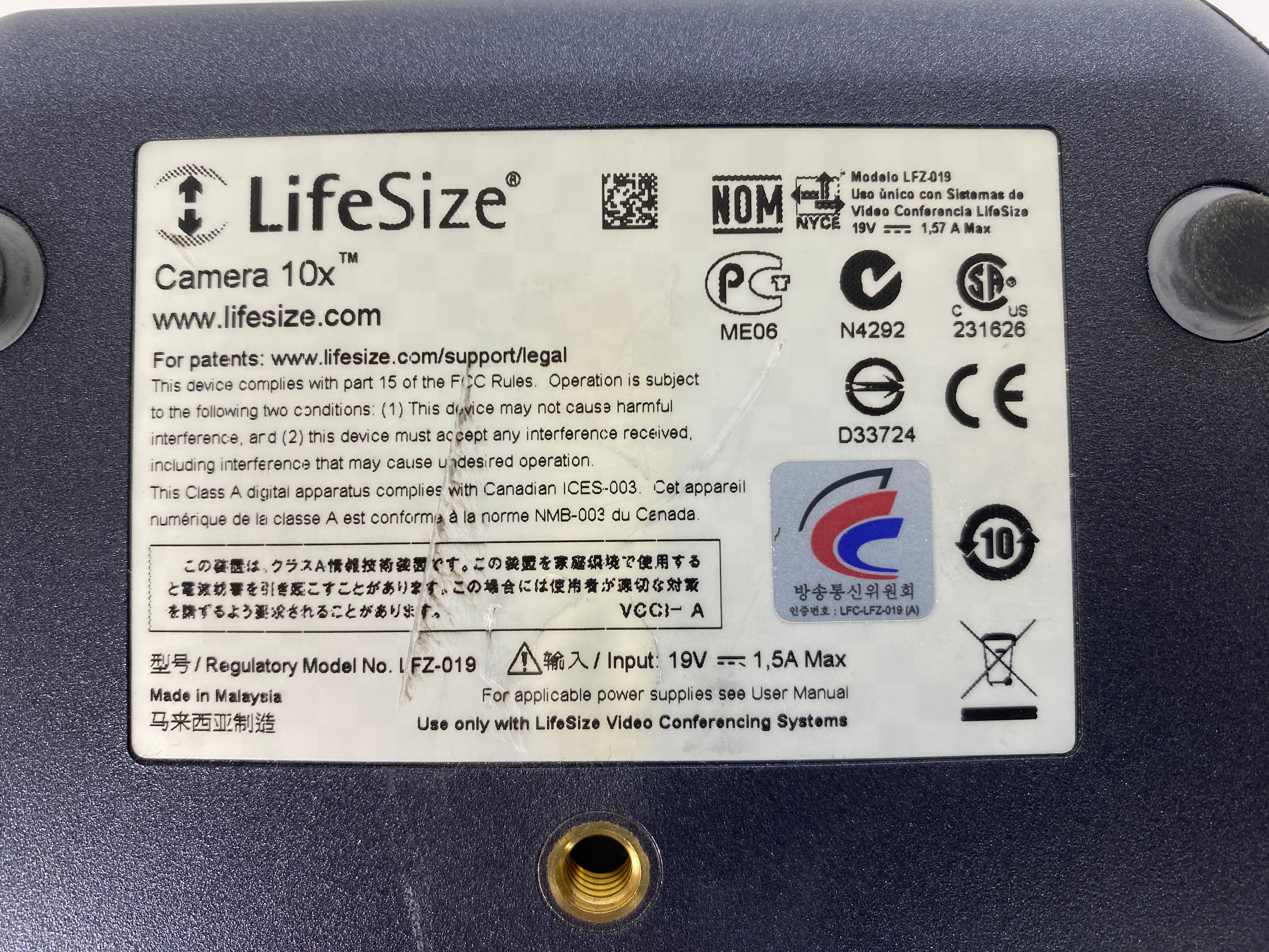 LifeSize Camera 10x LFZ019 HD Conference Camera