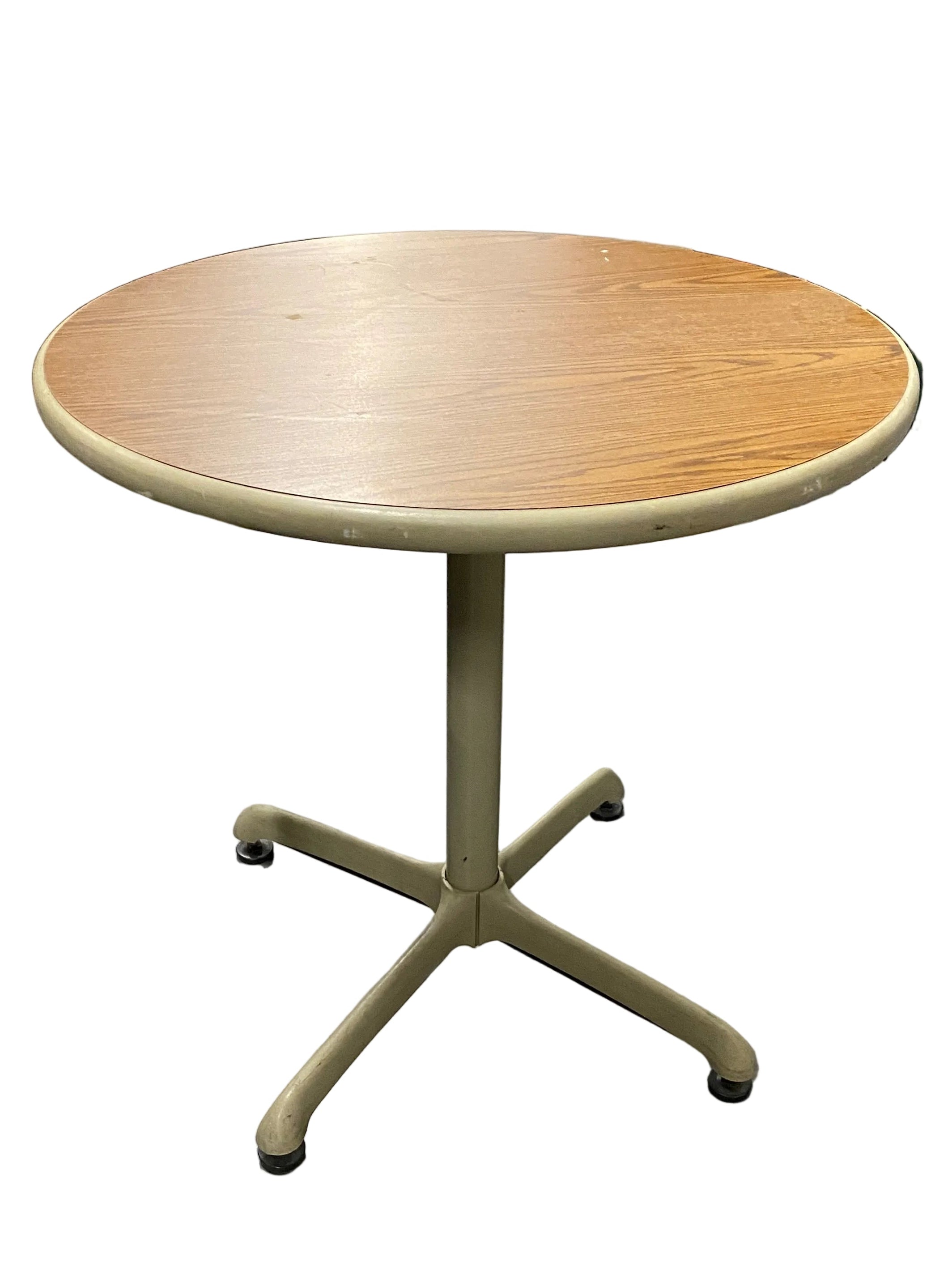 Light Brown Wooden Round Table