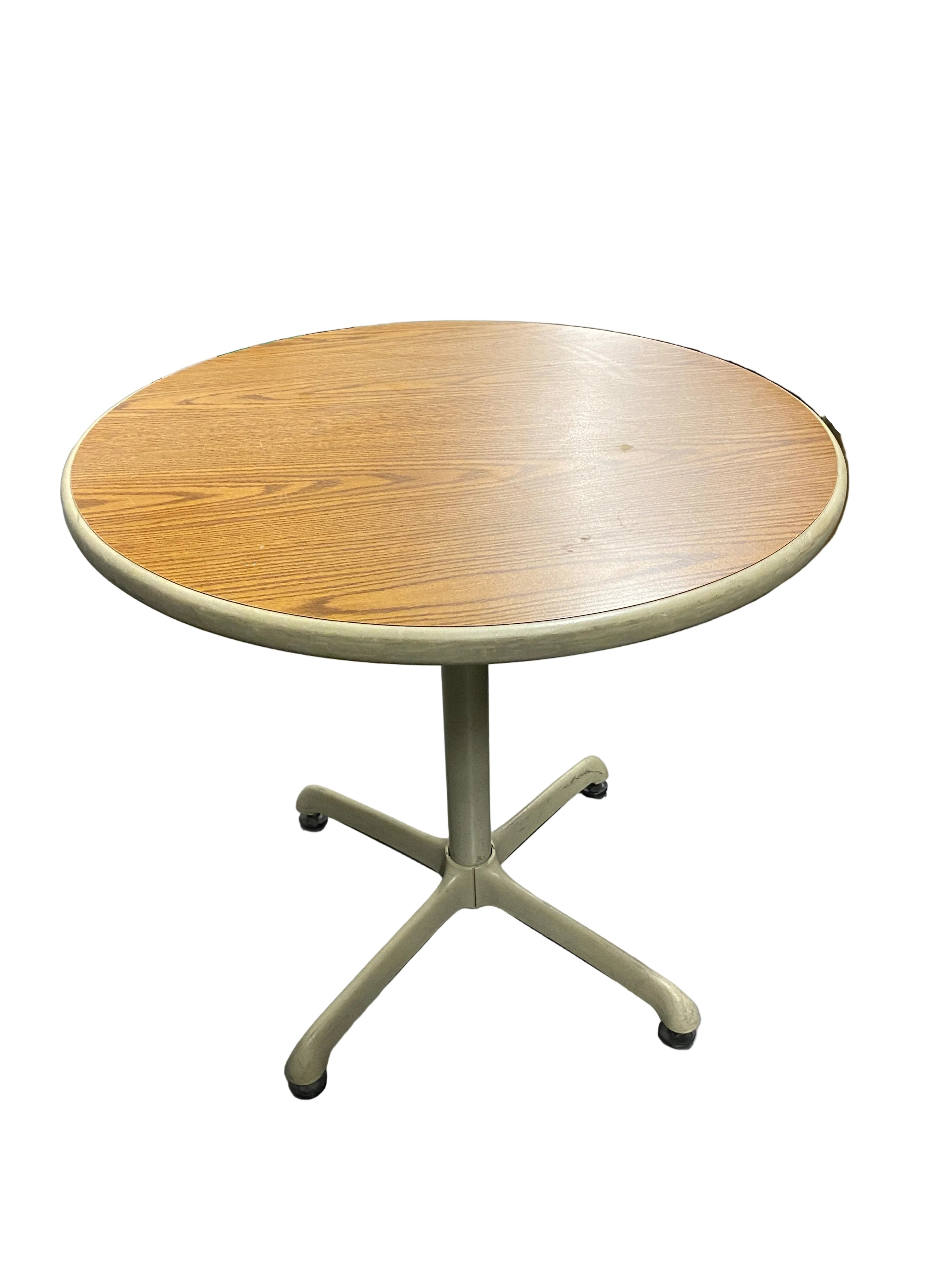 Light Brown Wooden Round Table