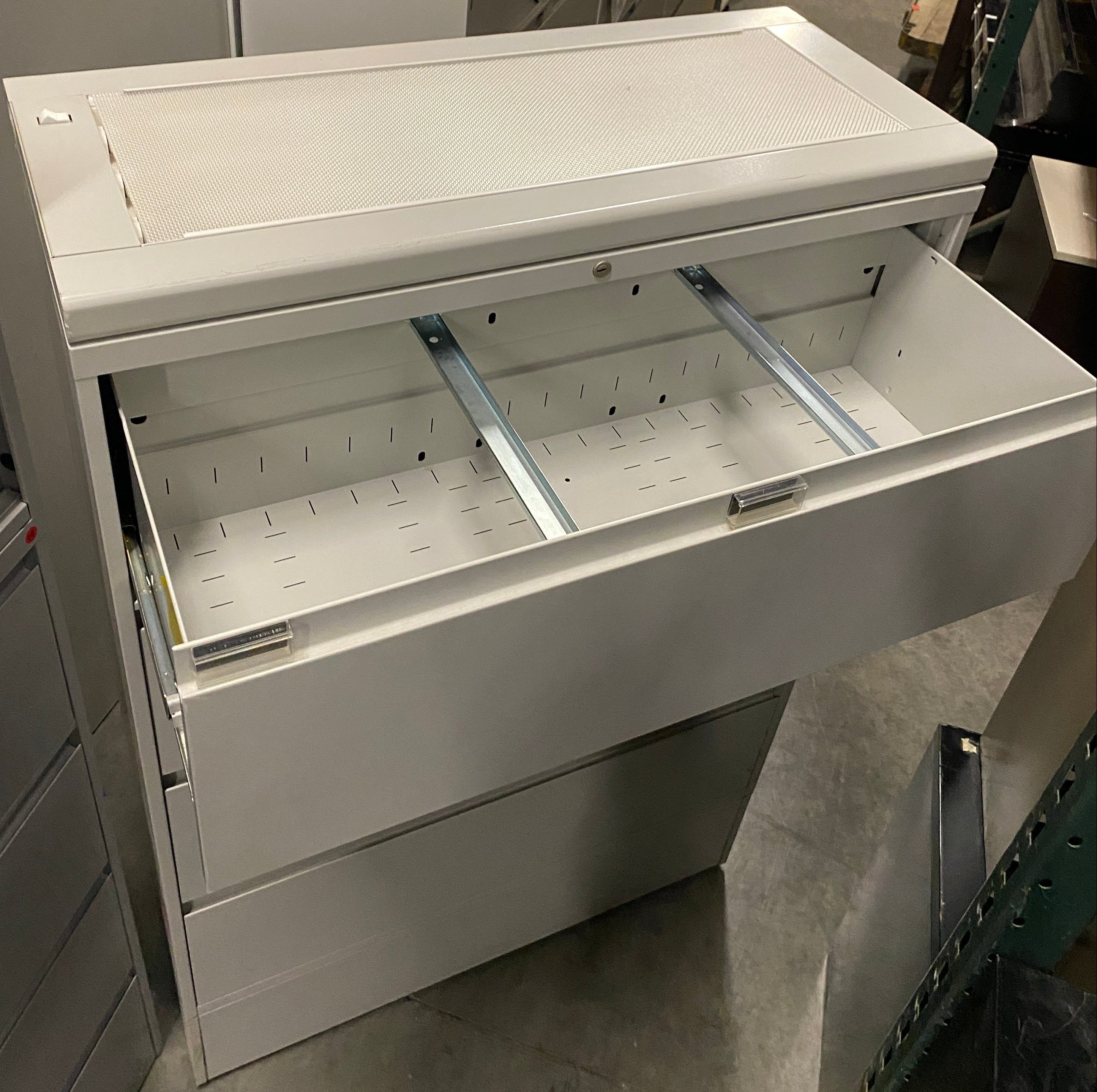 Light Grey 4 Drawer Lateral Cabinet