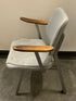 Light Grey Chair w/ Wooden Armrests
