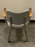 Light Grey Chair w/ Wooden Armrests