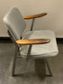 Light Grey Chair w/ Wooden Armrests