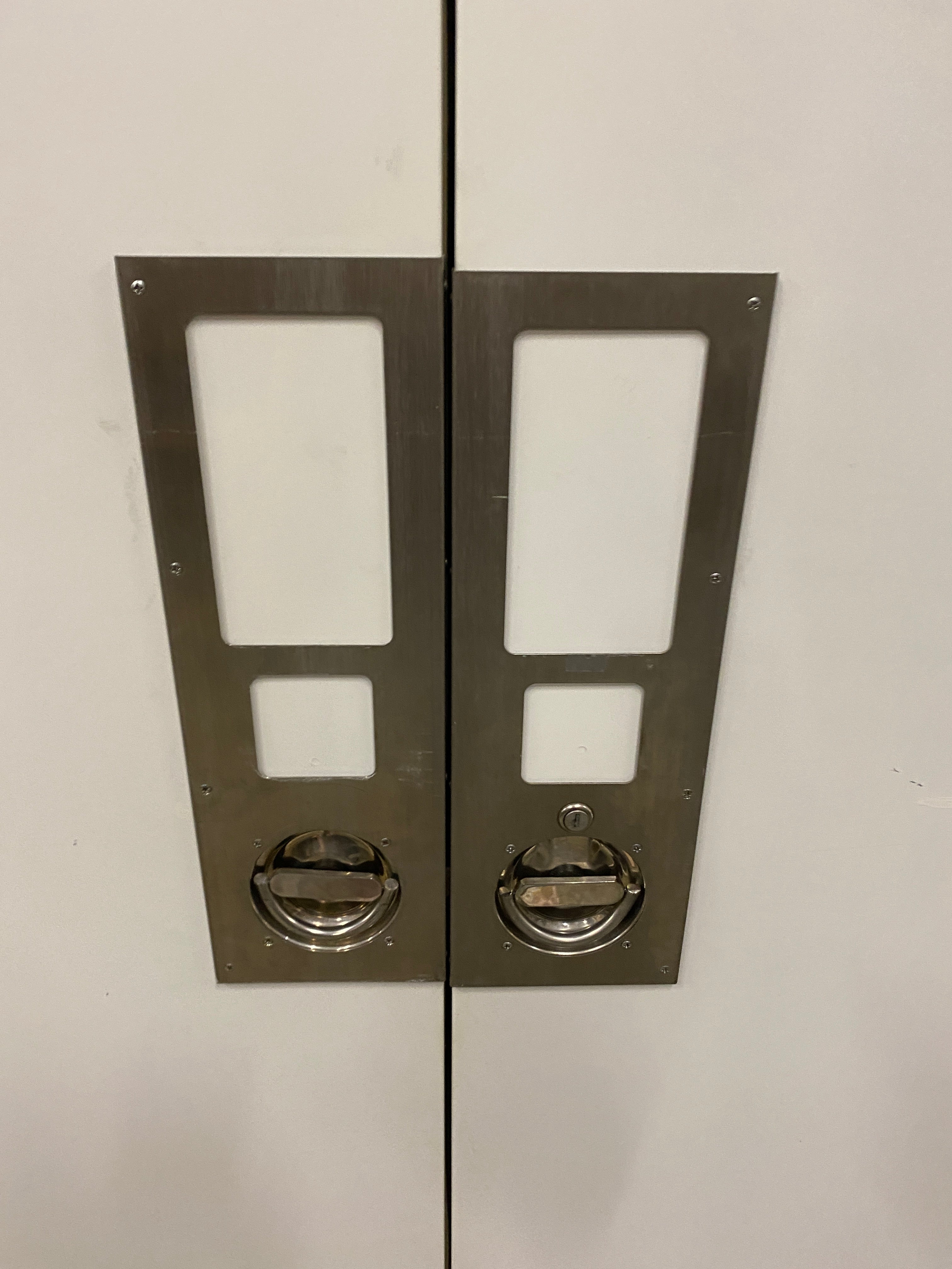 Light Grey Metal 2 Door Cabinet with Hanging Rod