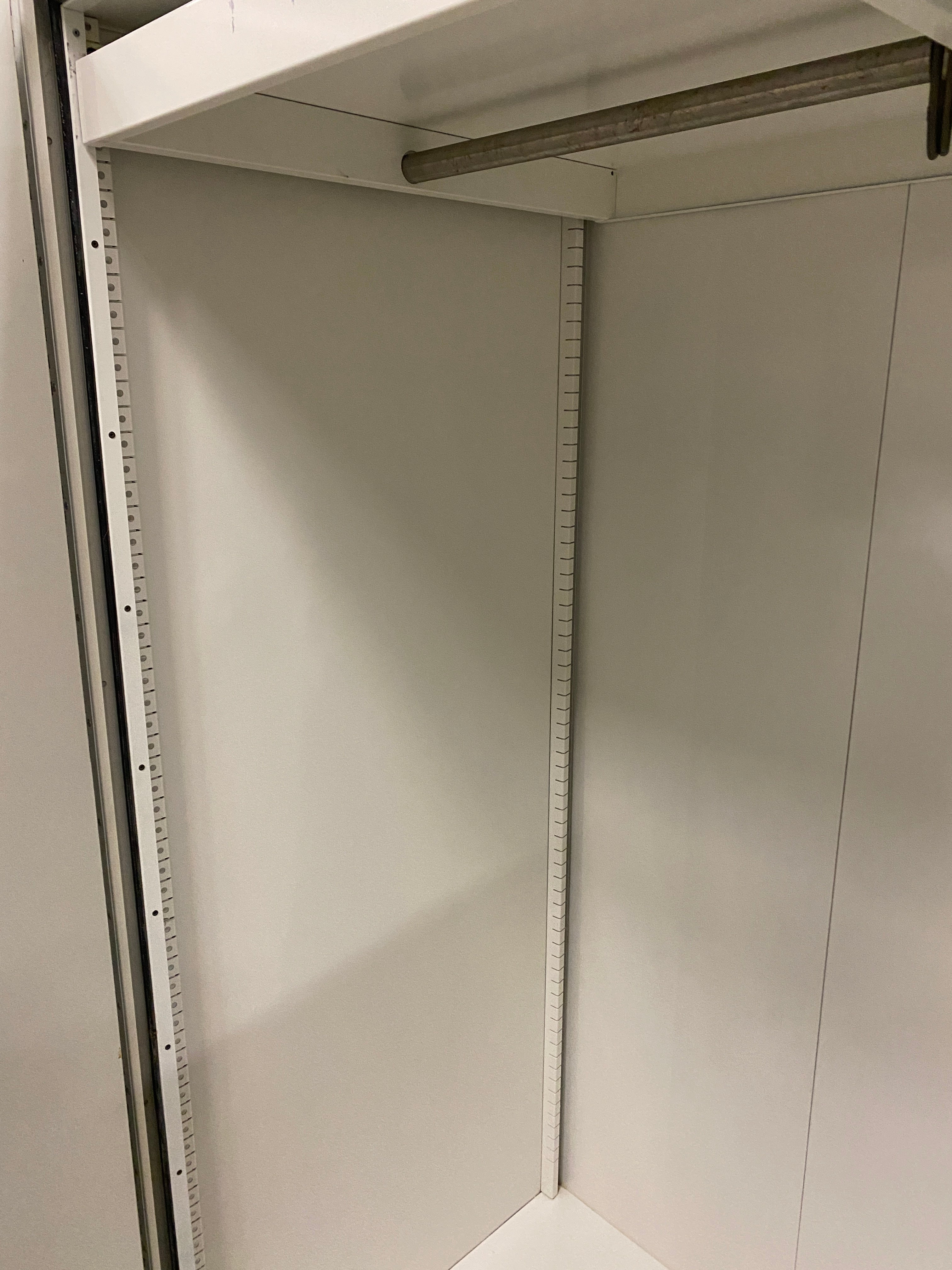 Light Grey Metal 2 Door Cabinet with Hanging Rod