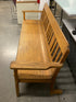 Light Stain Wood Bench w/ Arms