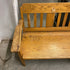 Light Stain Wood Bench w/ Arms