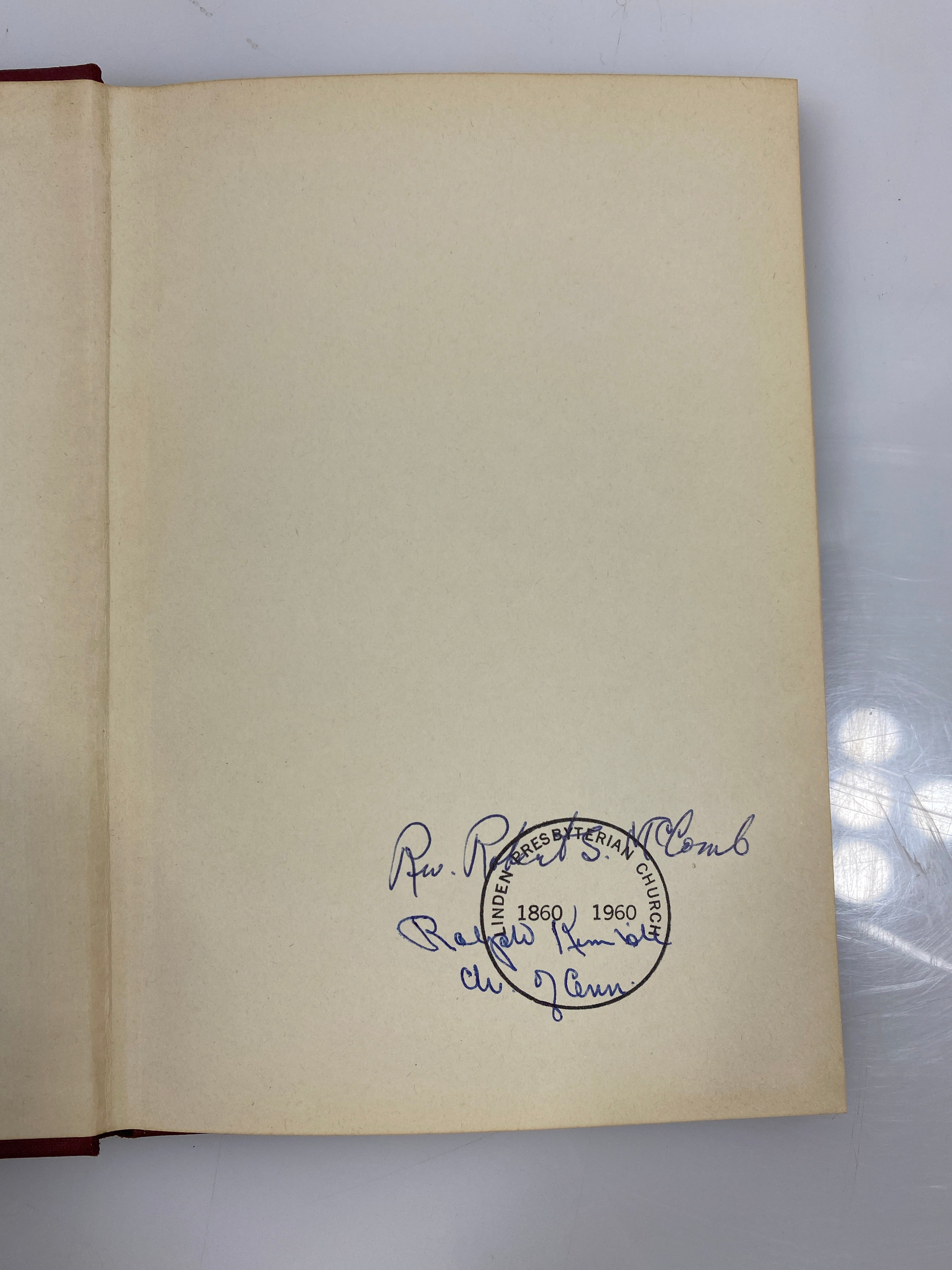 Linden Presbyterian Church Centennial History 1860-1960 HC *Signed*