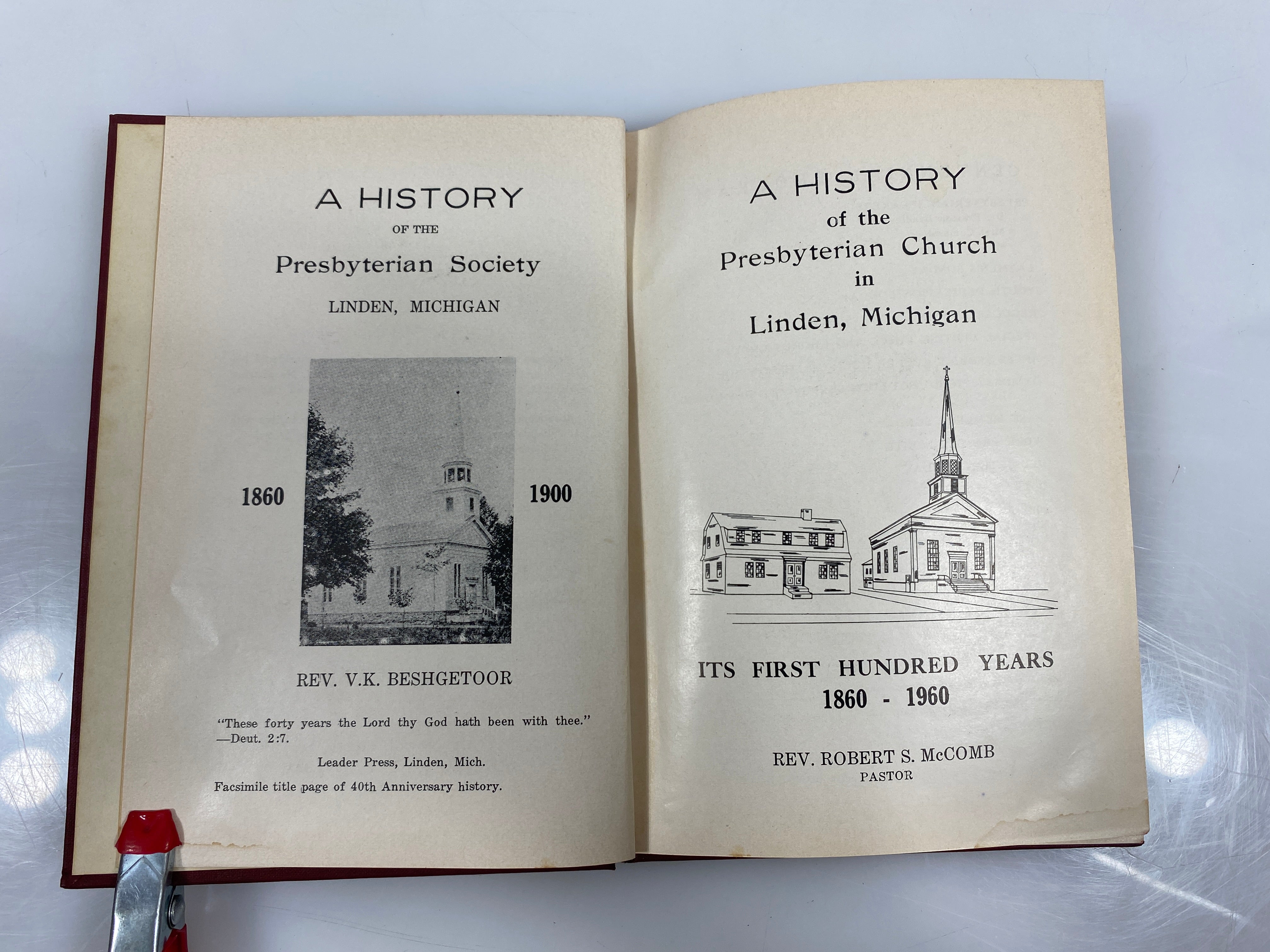 Linden Presbyterian Church Centennial History 1860-1960 HC *Signed*