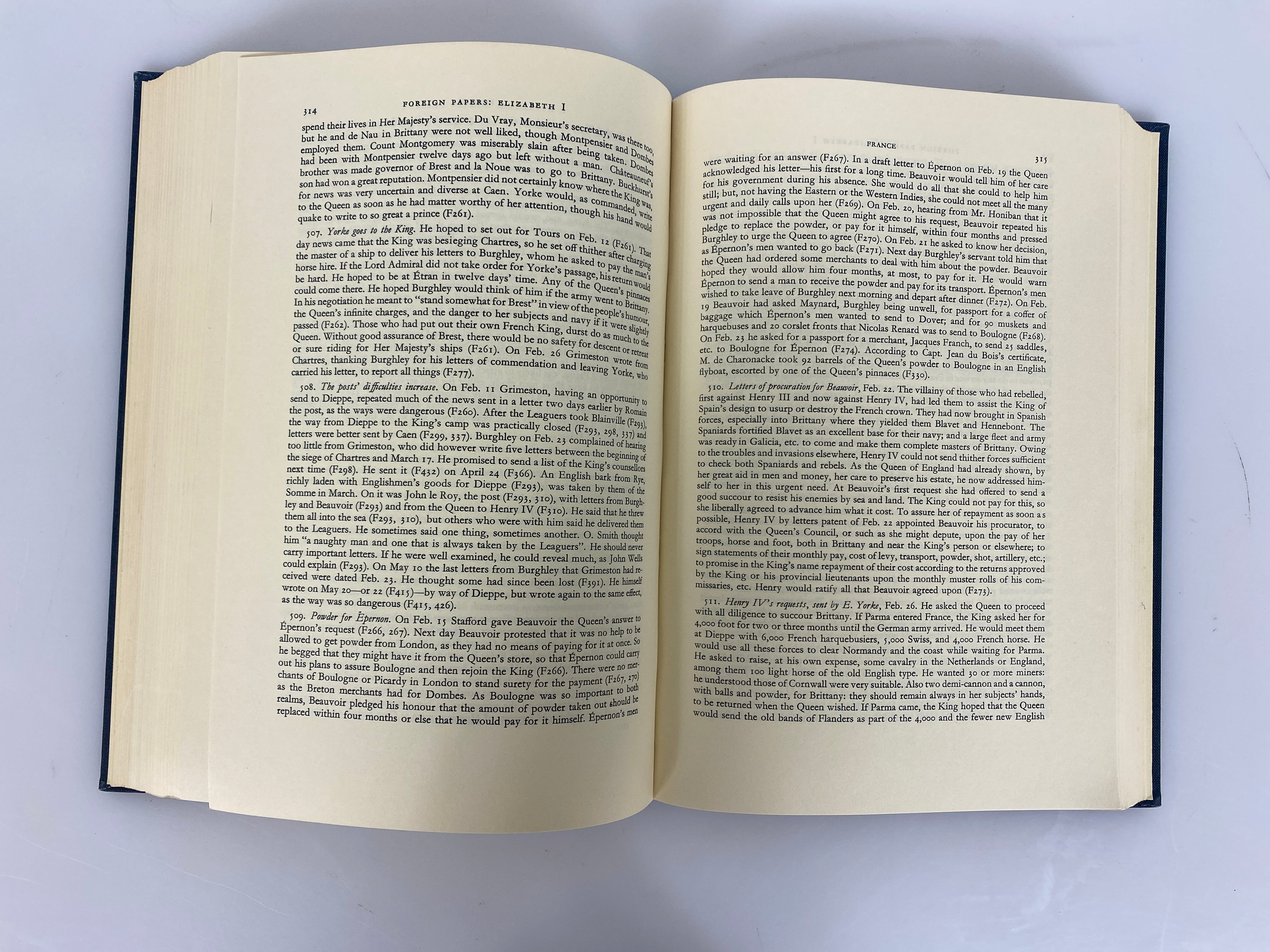 List & Analysis of State Papers Foreign Series Elizabeth I Vol II Ex-Library HC