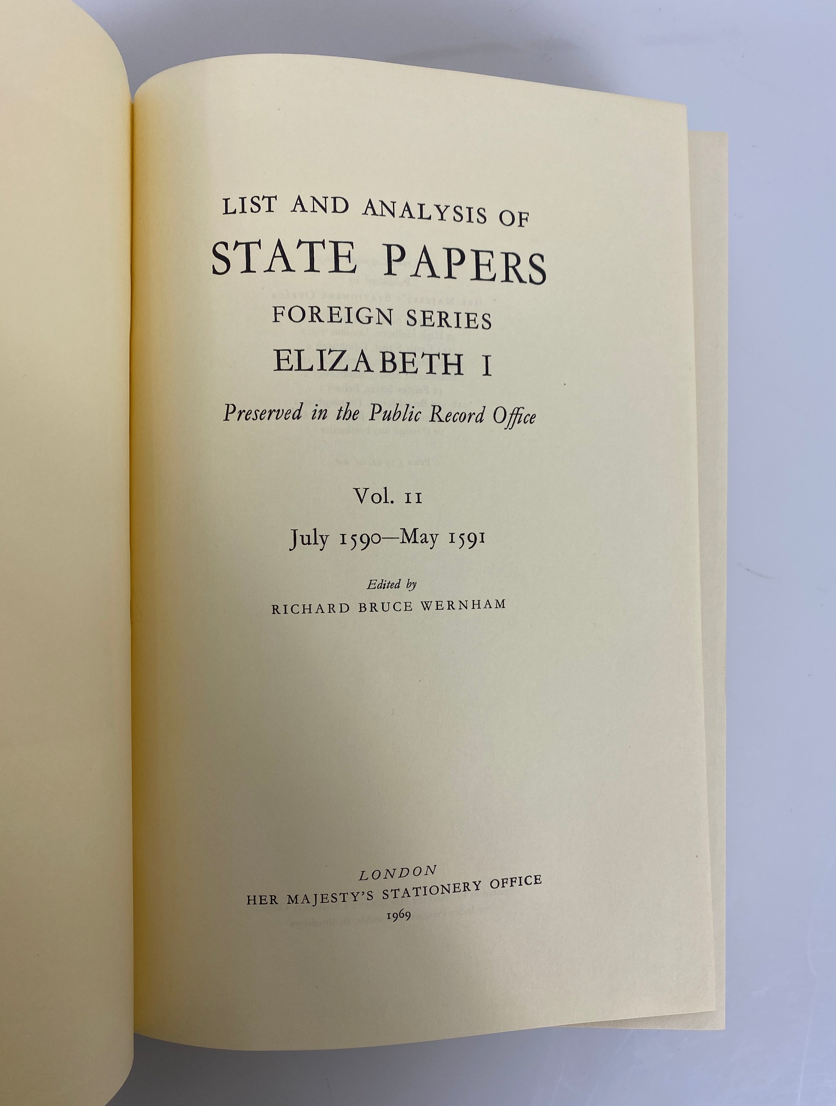 List & Analysis of State Papers Foreign Series Elizabeth I Vol II Ex-Library HC