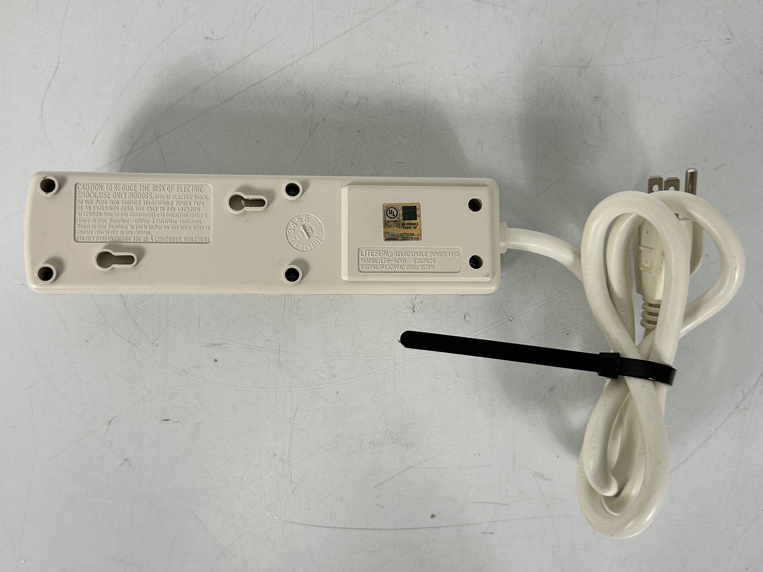 LiteSun LTS-4CXB 4-Outlet Surge Protected Power Strip