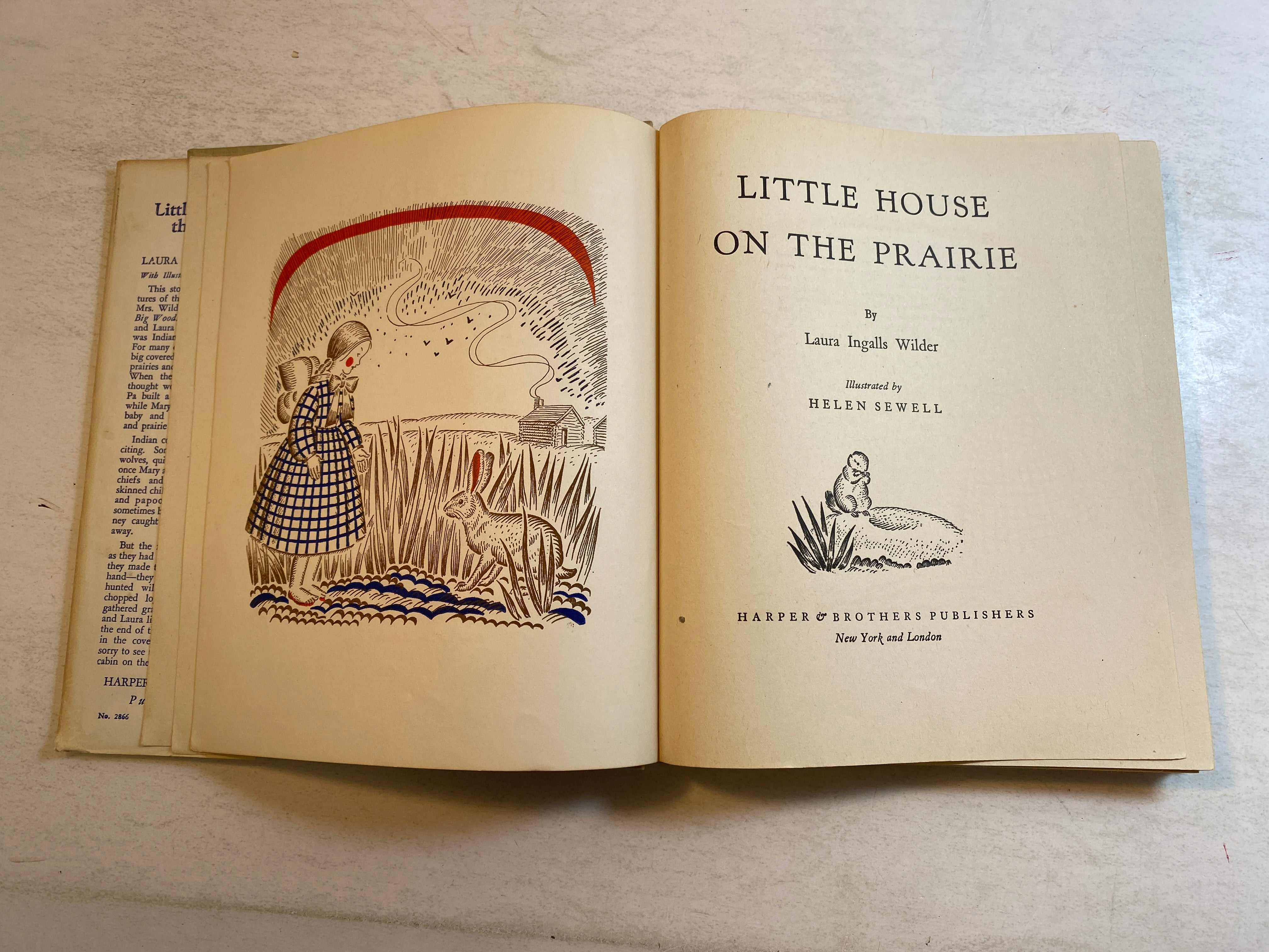 Little House on the Prairie Laura Ingalls Drawings by Helen Sewell HCDJ 1935