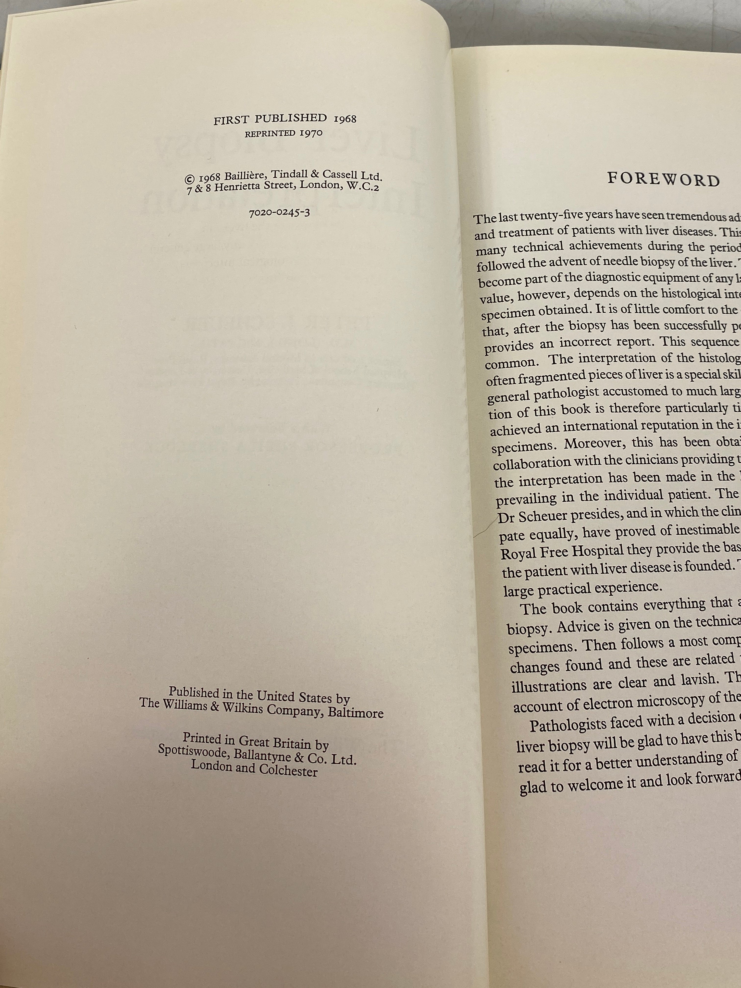 Liver Biopsy Interpretation Peter Scheuer 1970 1st Ed Reprint HC