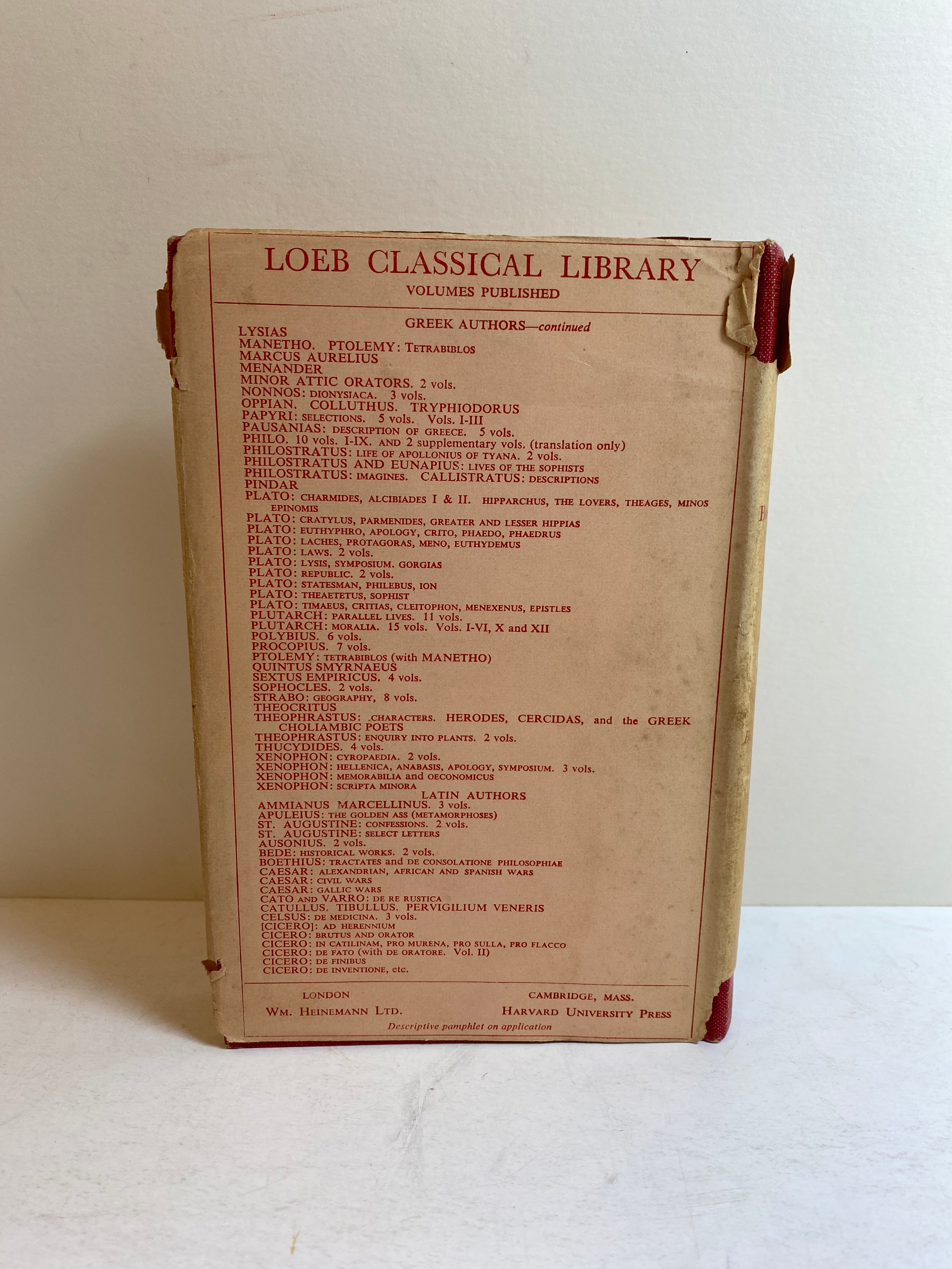 Livy I Books I & II Loeb Classical Library B.O. Foster 1957 HC DJ