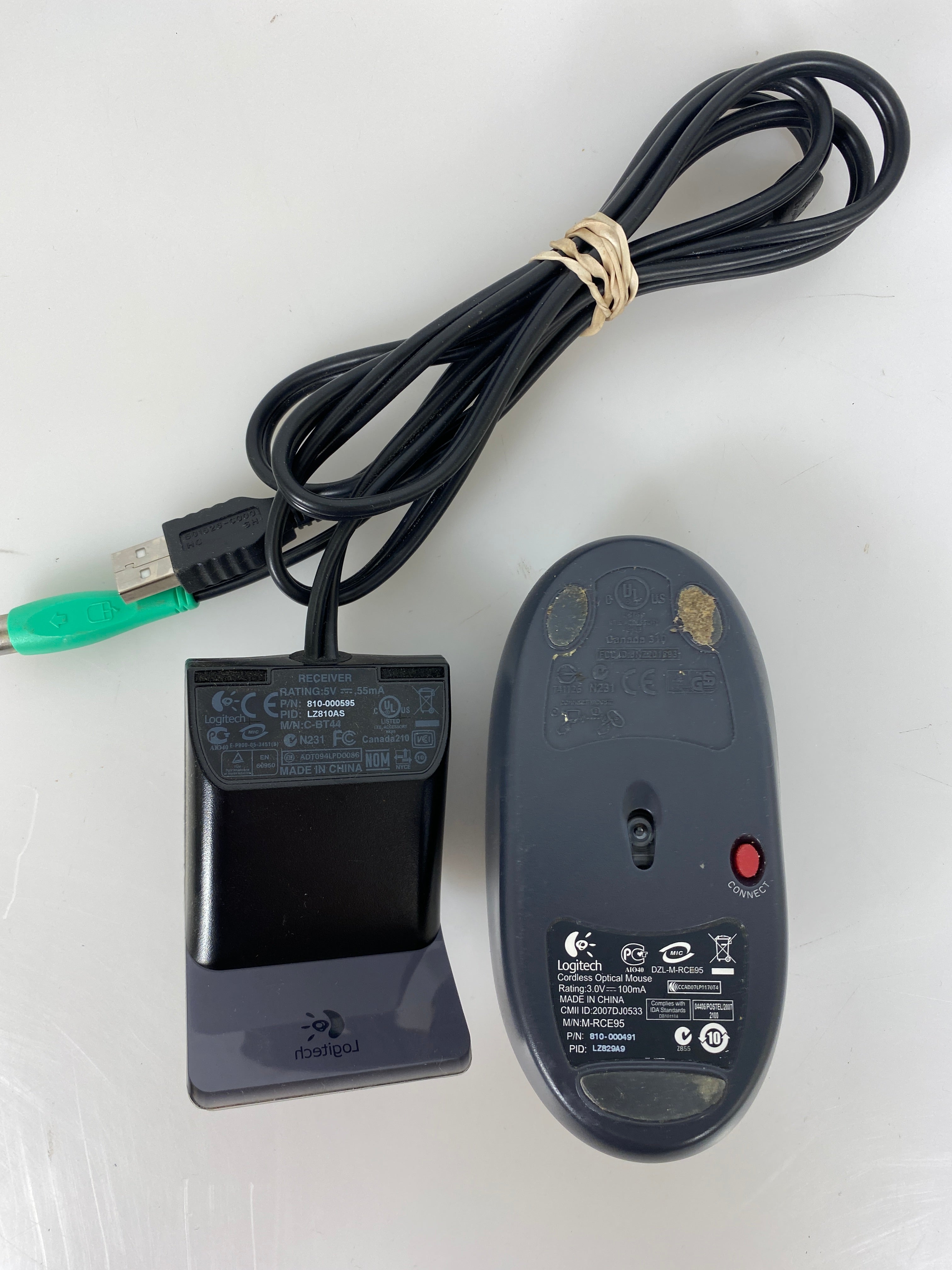 Logitech DZL-M-RCE95 Cordless Optical Mouse with Receiver