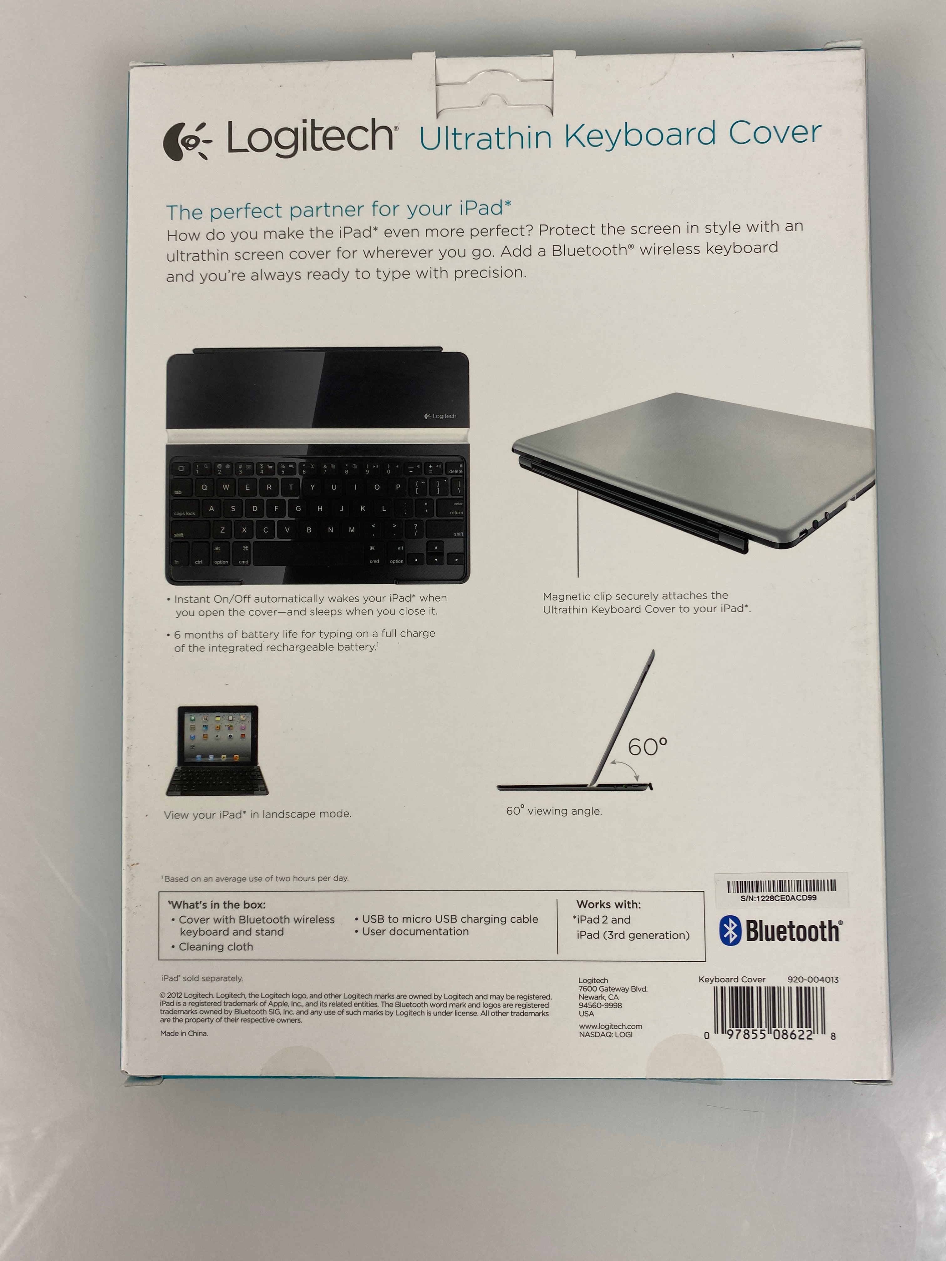 Logitech Ultrathin Keyboard Cover for iPad 2nd and 3rd Generation *New*
