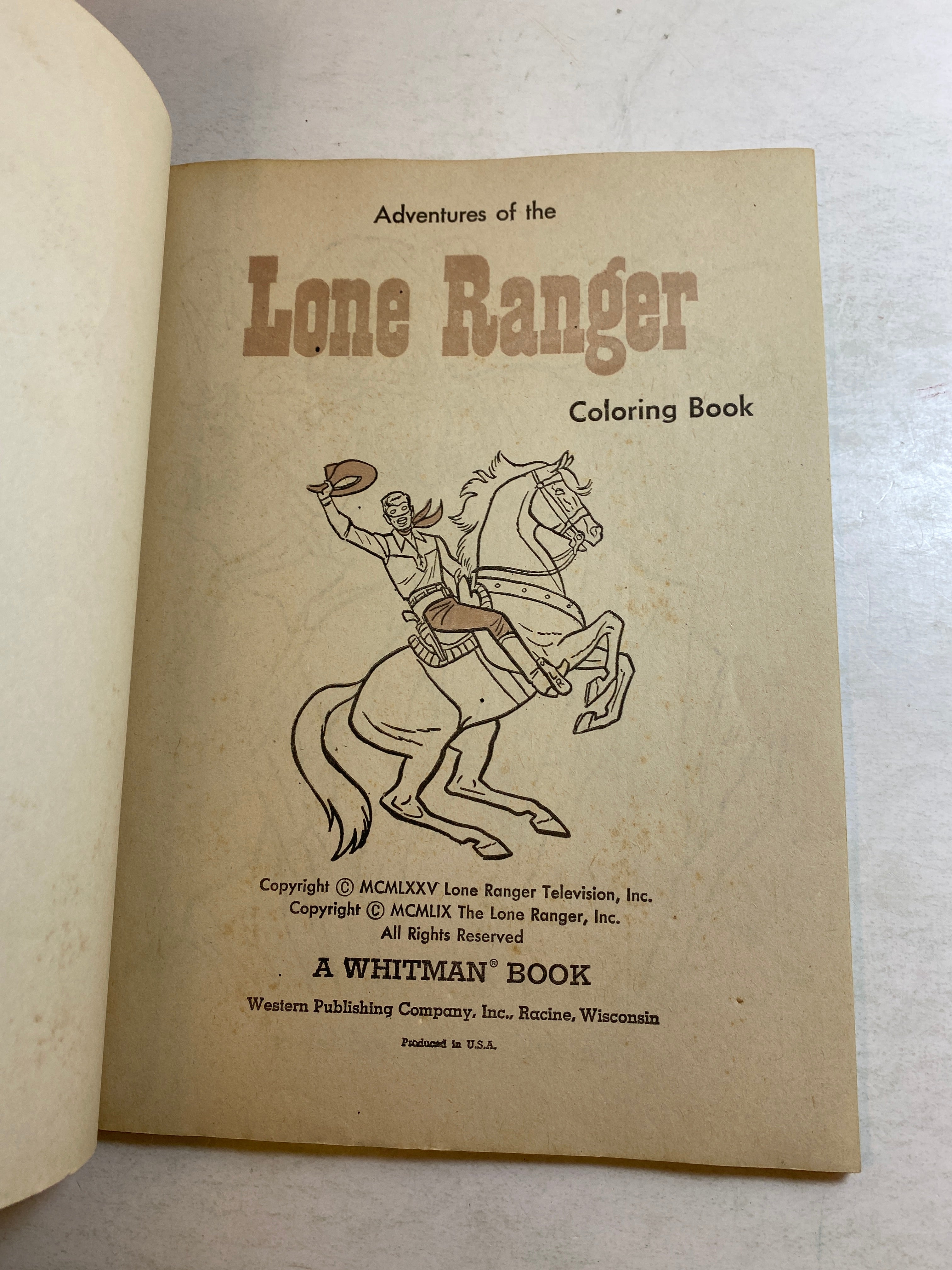 Lone Ranger Coloring Book Whitman 1975