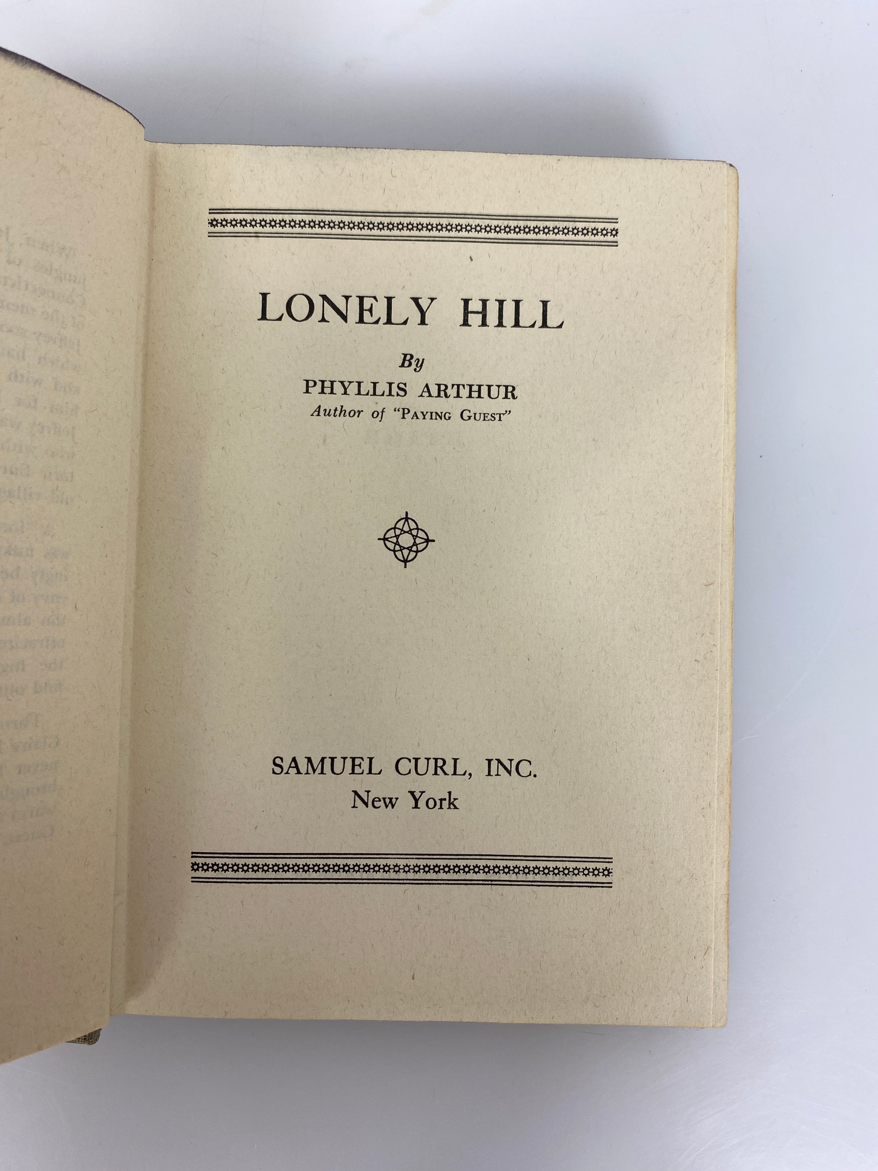 Lonely Hill by Phyllis Arthur 1946 Samuel Curl Vintage HC