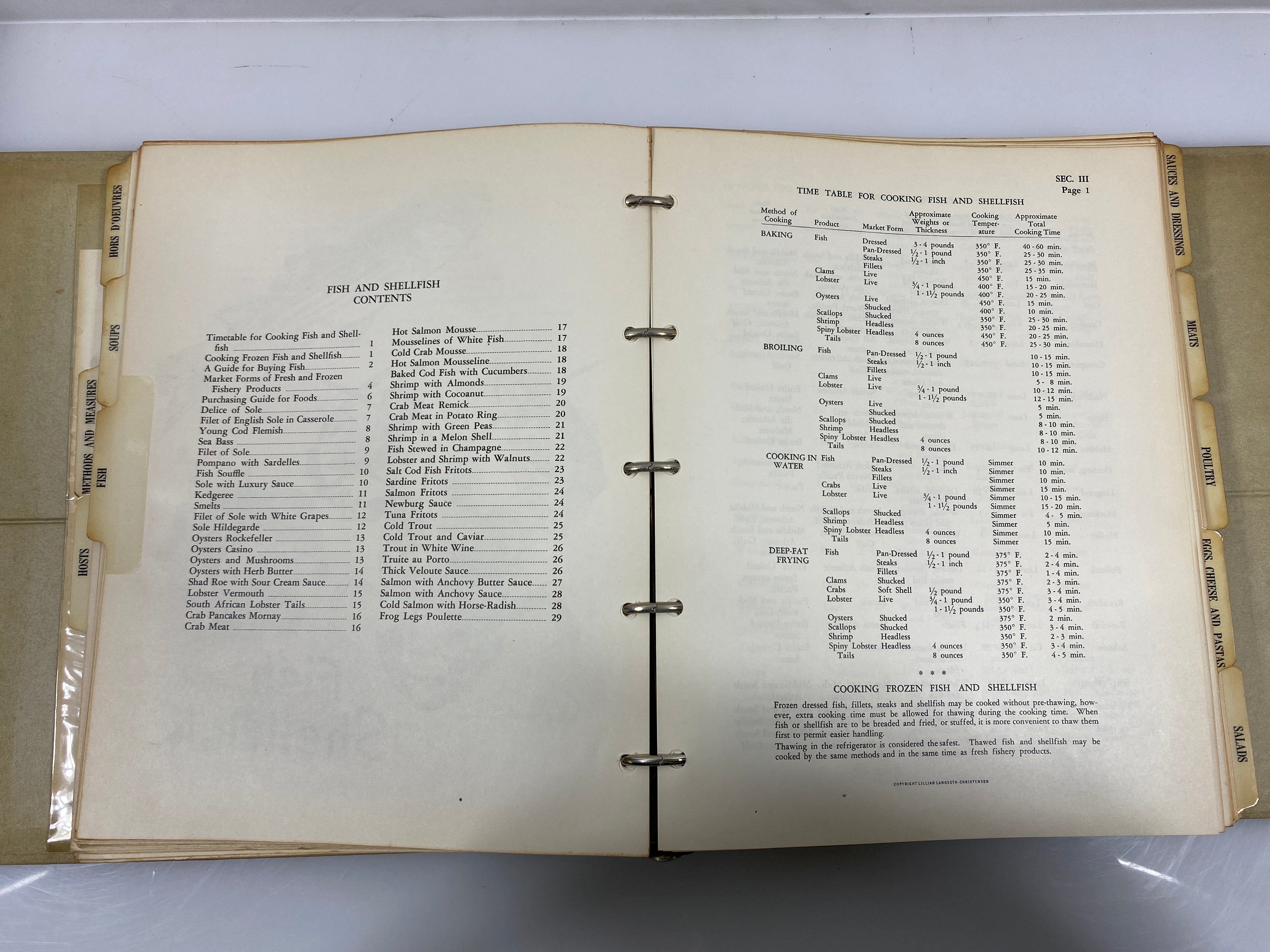 Look and Cook Cook Book Langseth-Christensen/McKenna 1956 Binder HC