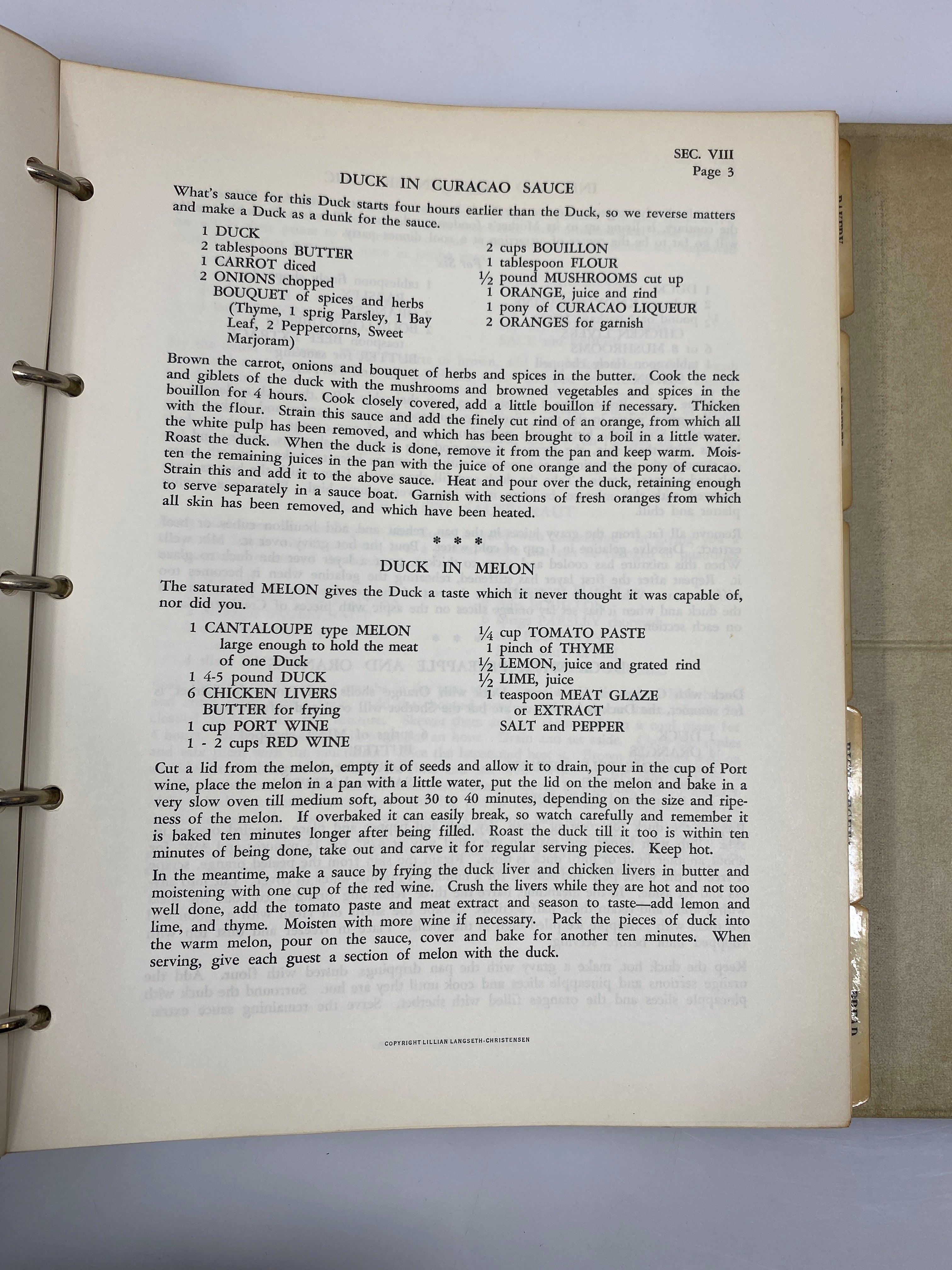 Look and Cook Cook Book Langseth-Christensen/McKenna 1956 Binder HC