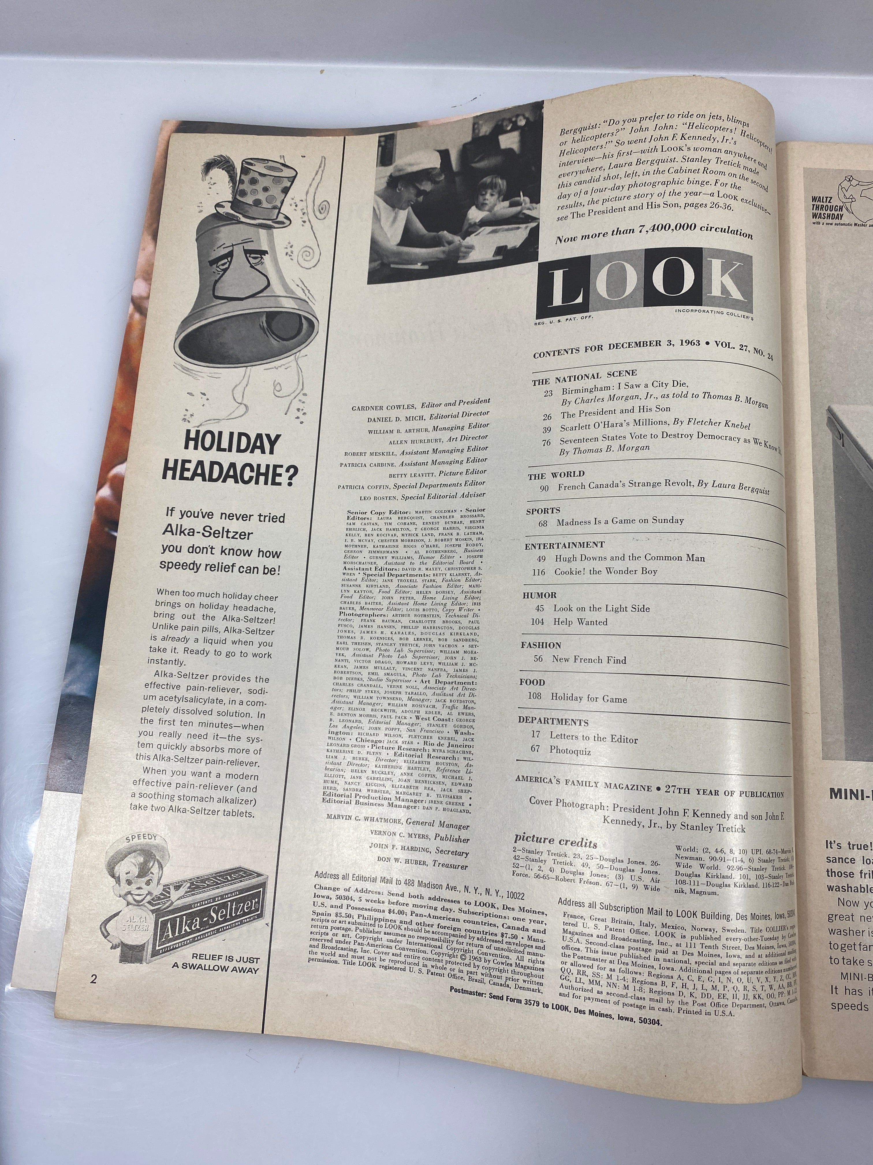 Look Magazine John F. Kennedy JFK and Son 1963